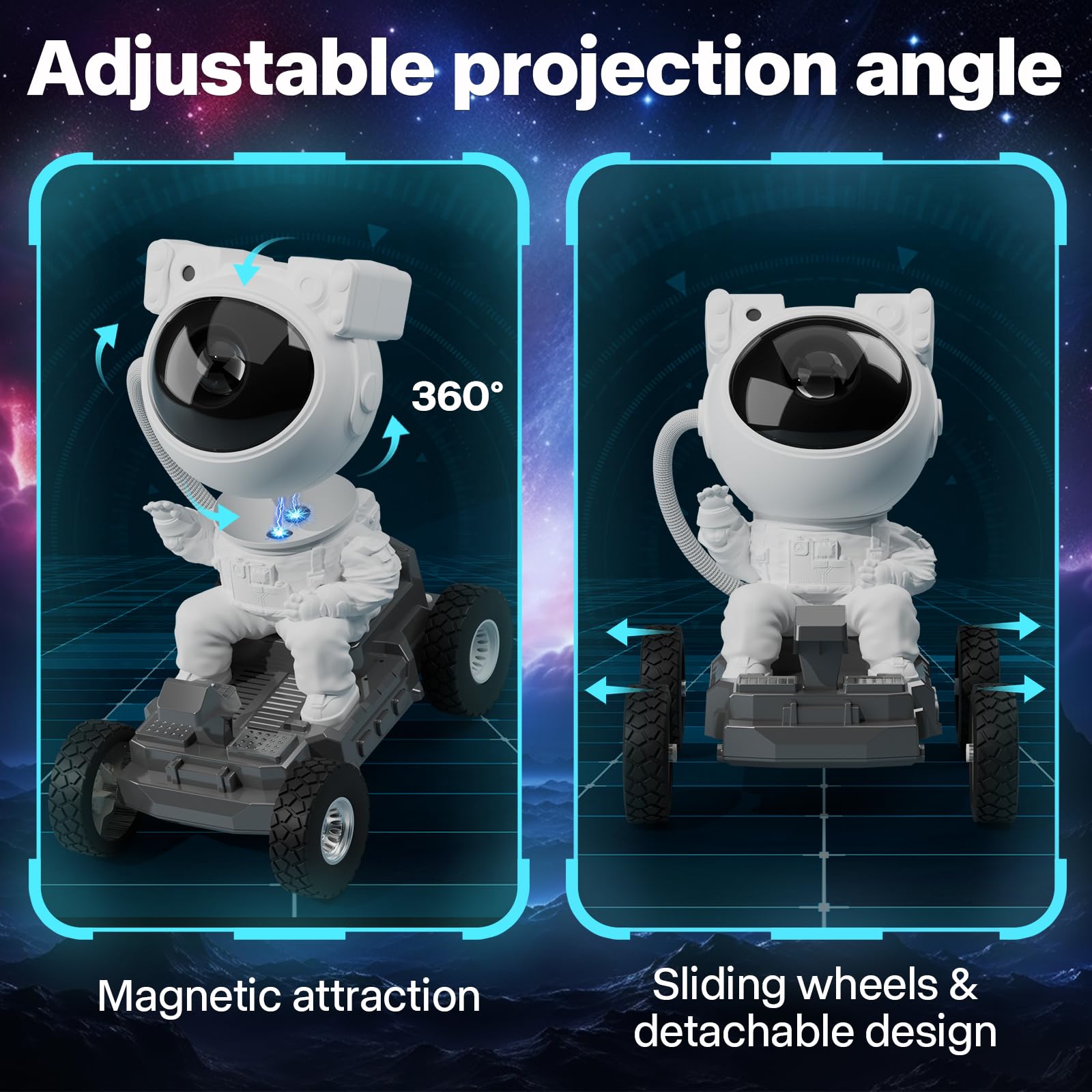 Astronaut Star Galaxy Projector Light 2.0 With Timer, 8 Hd Nebula Effects,360 Adjustable Space Buddy Planetarium Projector Night