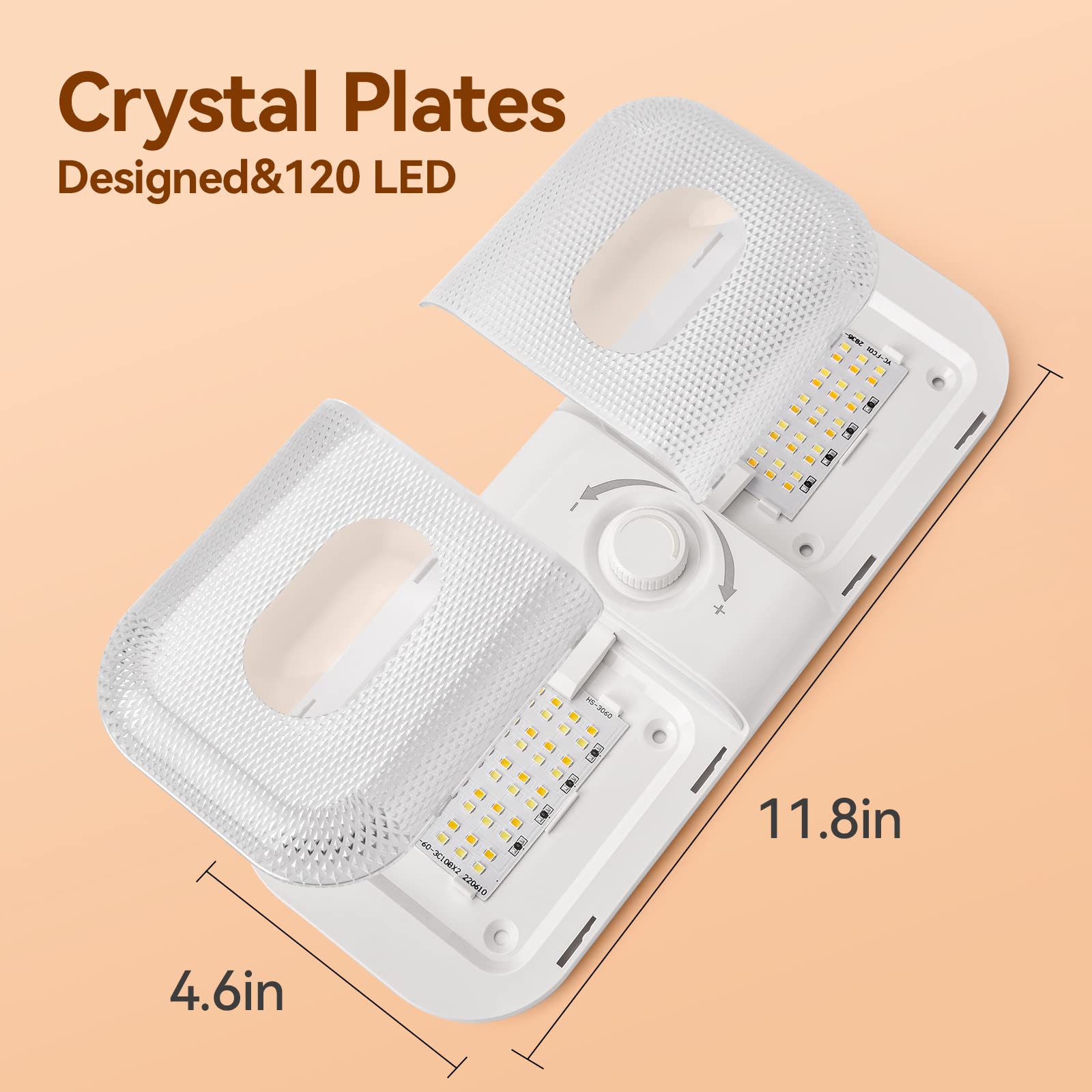 LILTSDRAE RV Lights Interior 1700LM LED Dome Light, 3 Color Options, 12V, 120 LEDs, Crystal Finish, 4PCS