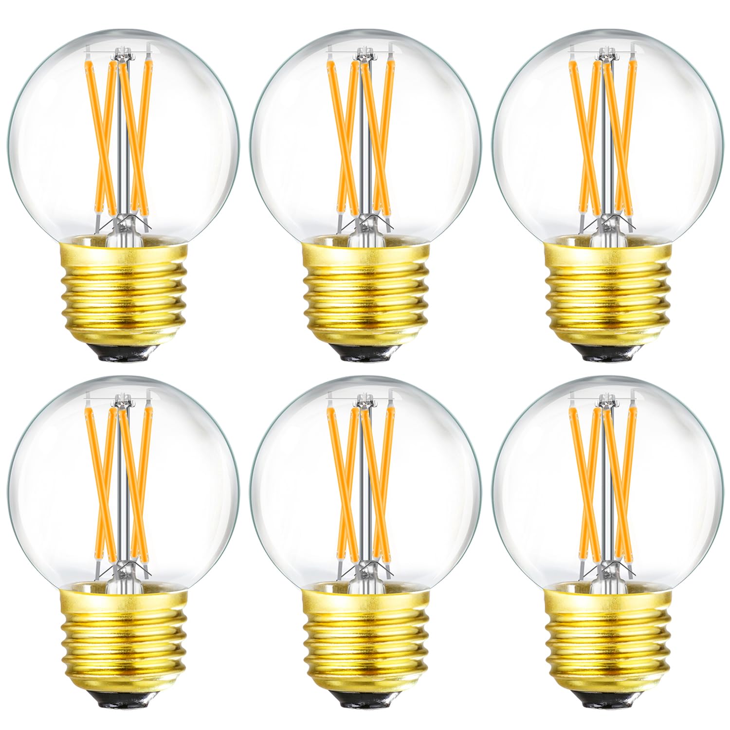 Leools Dimmable G16.5 Led Bulb 40W G16 1/2 Led Edison Bulb 2700K 4W E26 Led Globe Bulb For Ceiling Fan,Chandelier,Vanity Light B