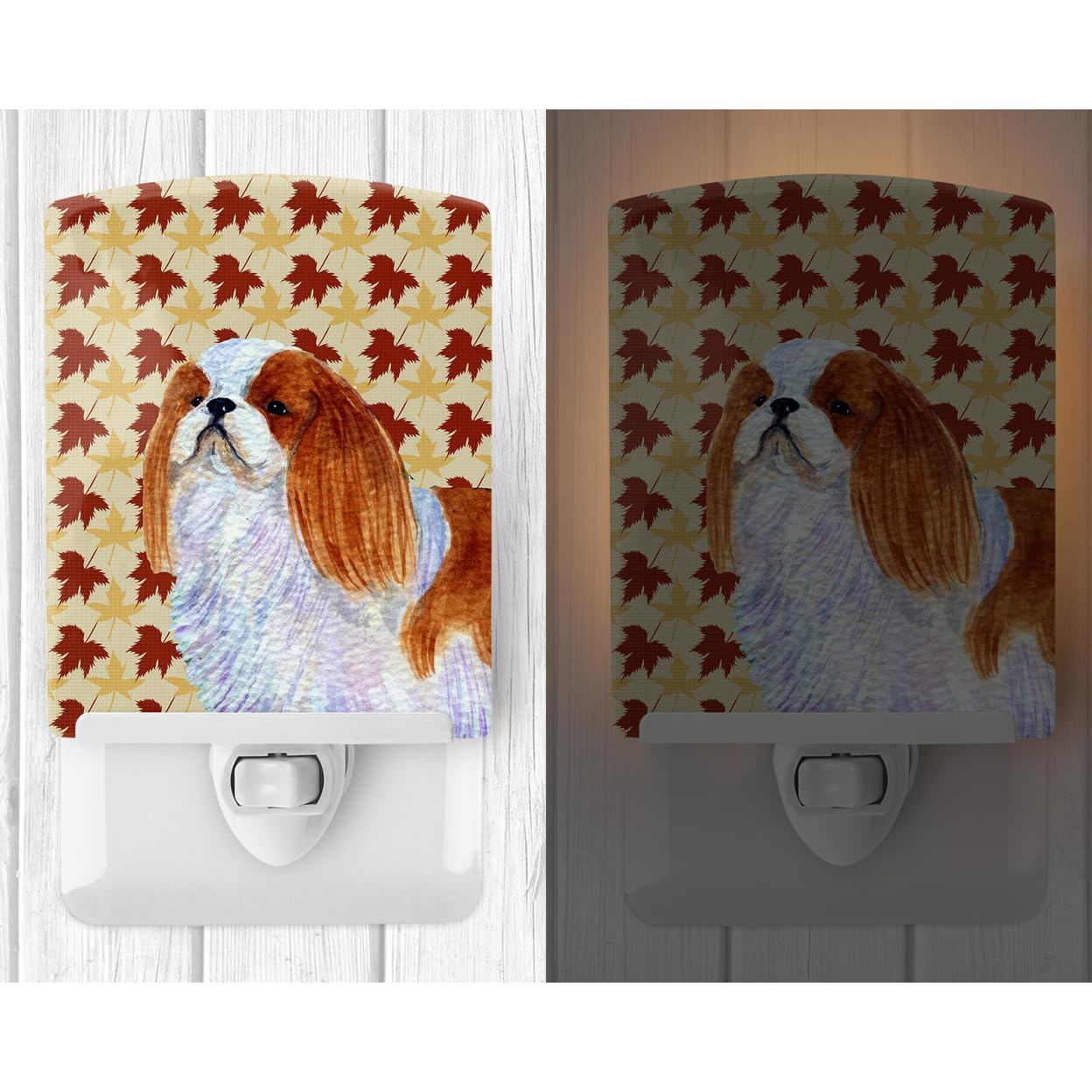 Carolines Treasures Ceramic Night Light, English Toy Spaniel Design, 6x4x3in, Multicolor, Model SS4349CNL, UL-Certified