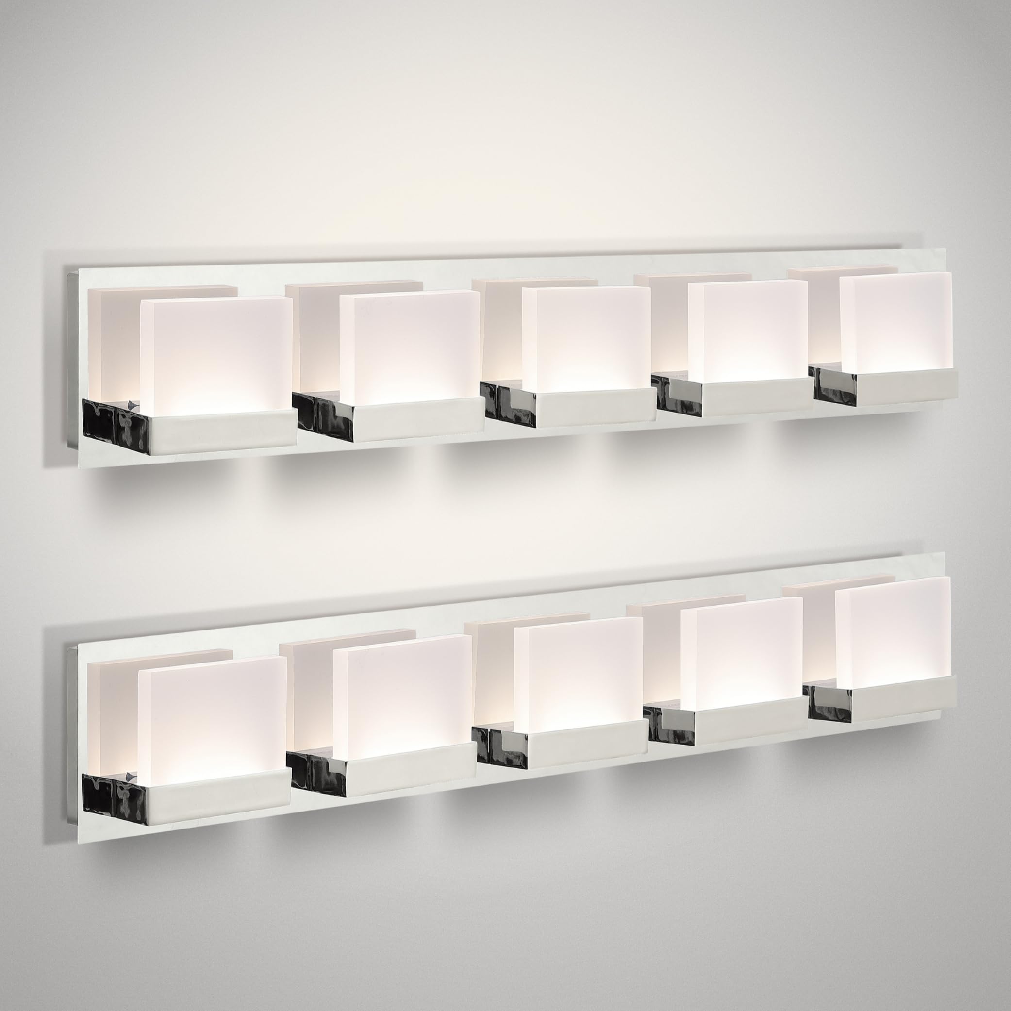 ASD LED Bathroom Vanity Light Fixture | 5-Lights 28W 1600LM | Dimmable, ETL Listed | Chrome | Model A-LVF24M-5D28CC