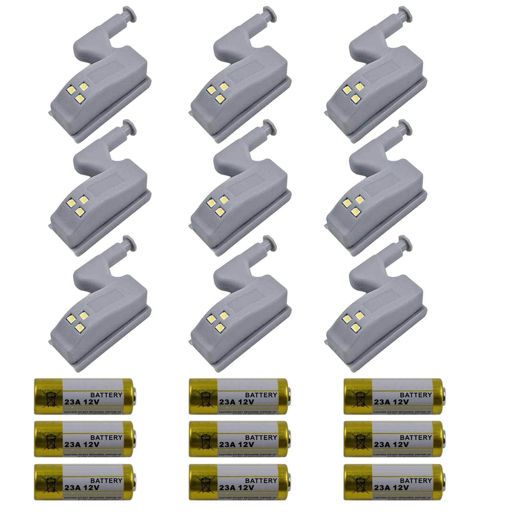 9 Pack Hinge LED Sensor Light -Smart Touch Induction Cabinet Light for Kitchen Cabinet Cupboard Closet Night Lights, Living Room