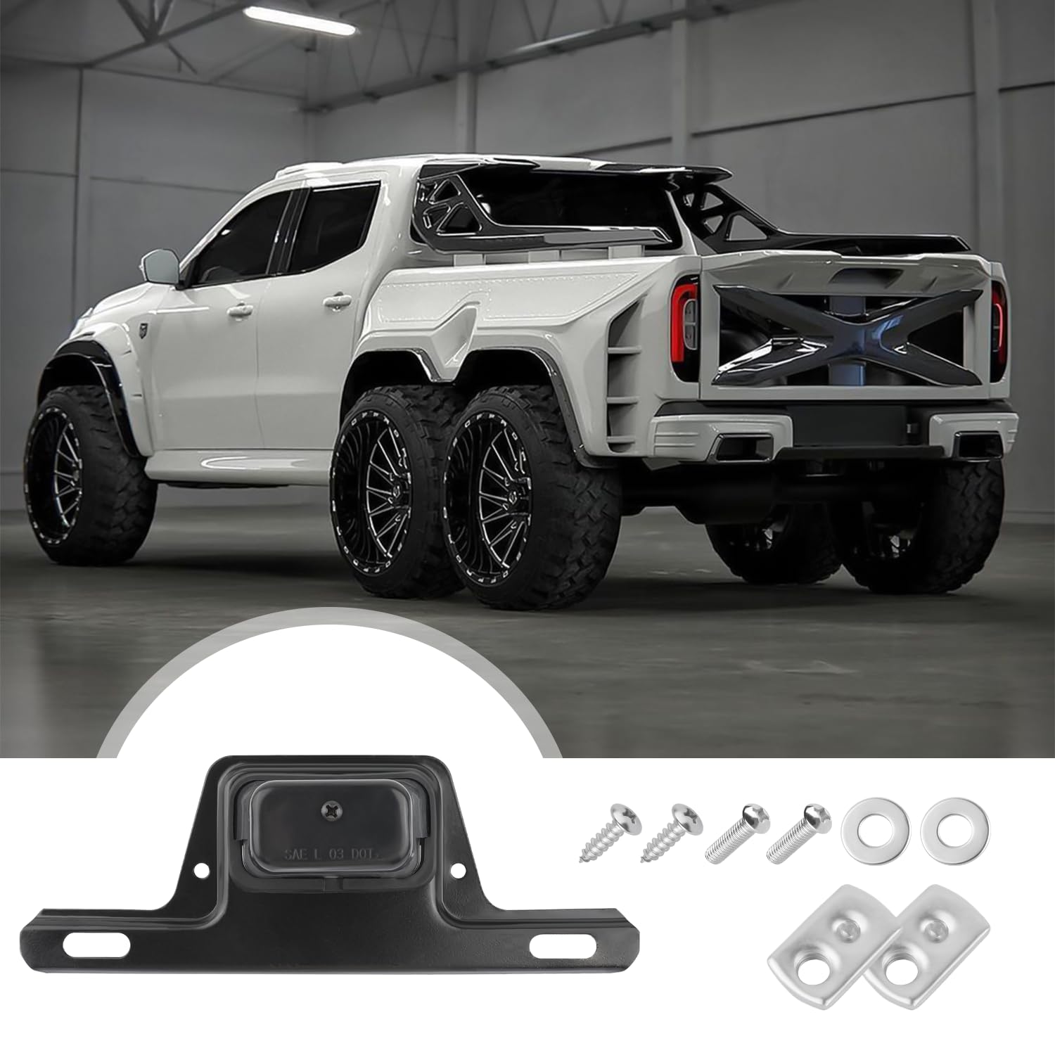 IHOTDER License Plate Light Kit with Trailer License Plate Holder,Waterproof LED Licensee Plate Light Assembly for Light Illumin