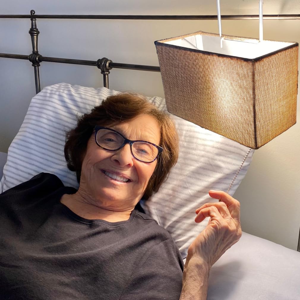 Evelots Beige Bed Headboard Reading Lamp - Soft Book Light with Tan Shade & Hooks for Most Beds - Ideal Bedroom Lighting Solution