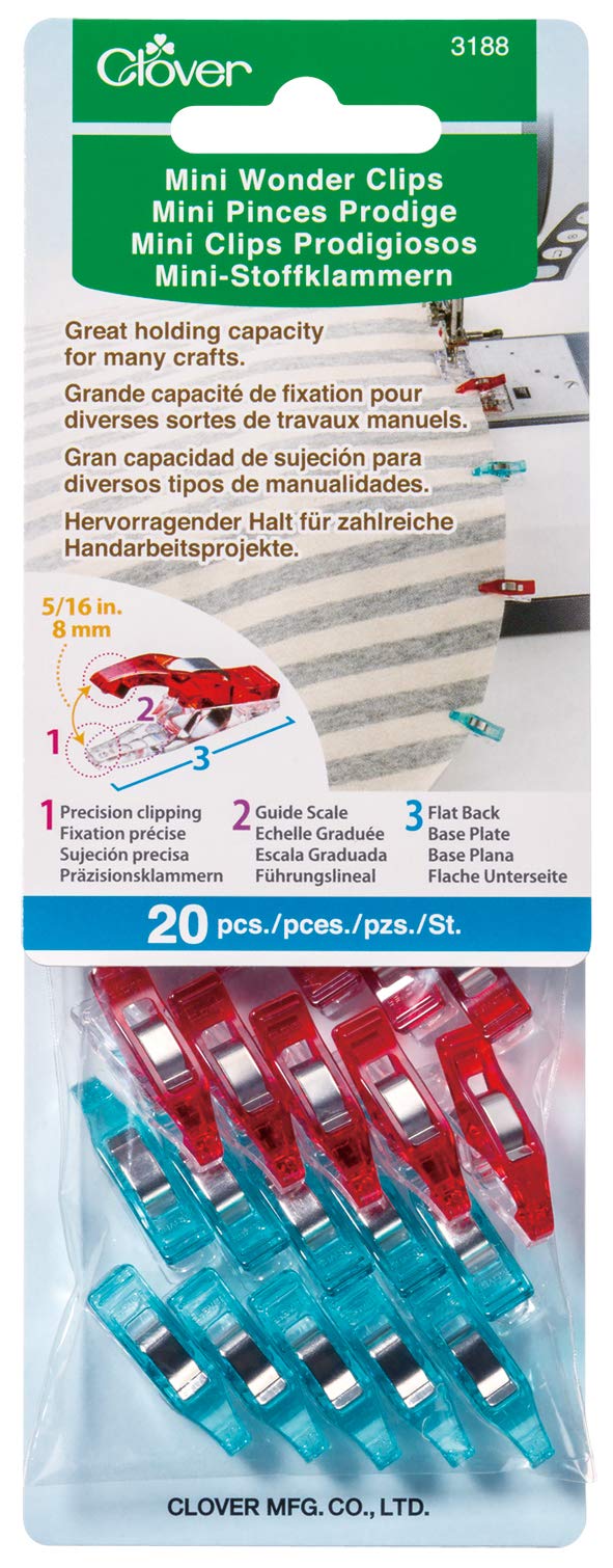 Clover Mini Wonder Clips (Red  Blue20 Pcs)