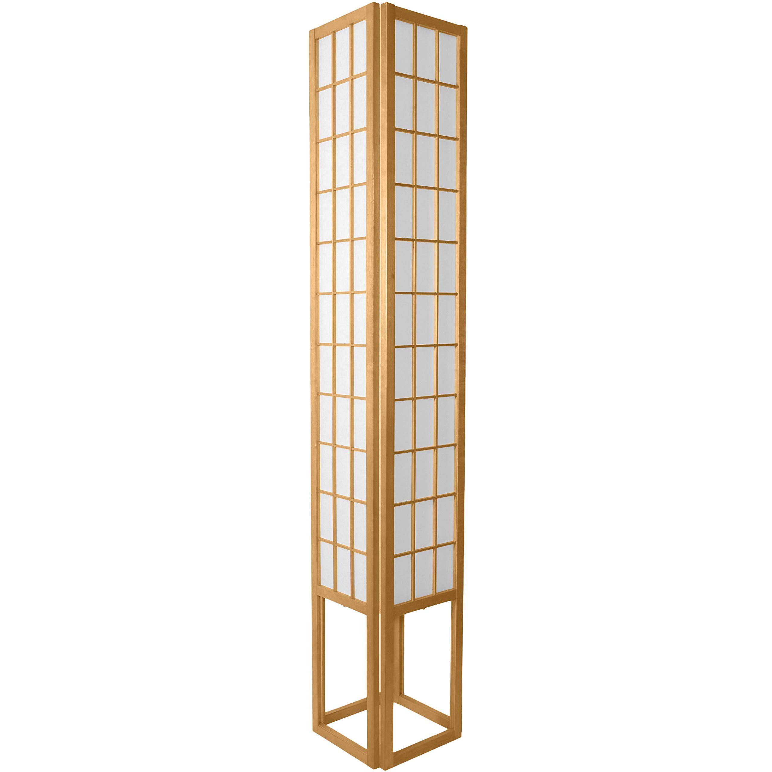 Red Lantern 72'' Window Pane Shoji Lamp, Natural