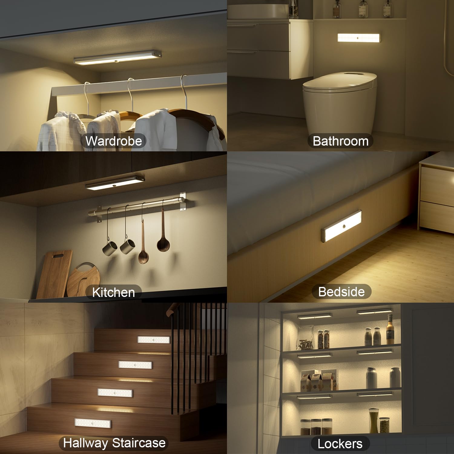 Under Cabinet Lights 58 Led Motion Sensor Light Indoor Rgb Rechargeable Under Cabinet Lighting With Remote 3Pack Stick-On Magnetic Wireless Closet Light Bar For Kitchen Shelf  Car  Hallway