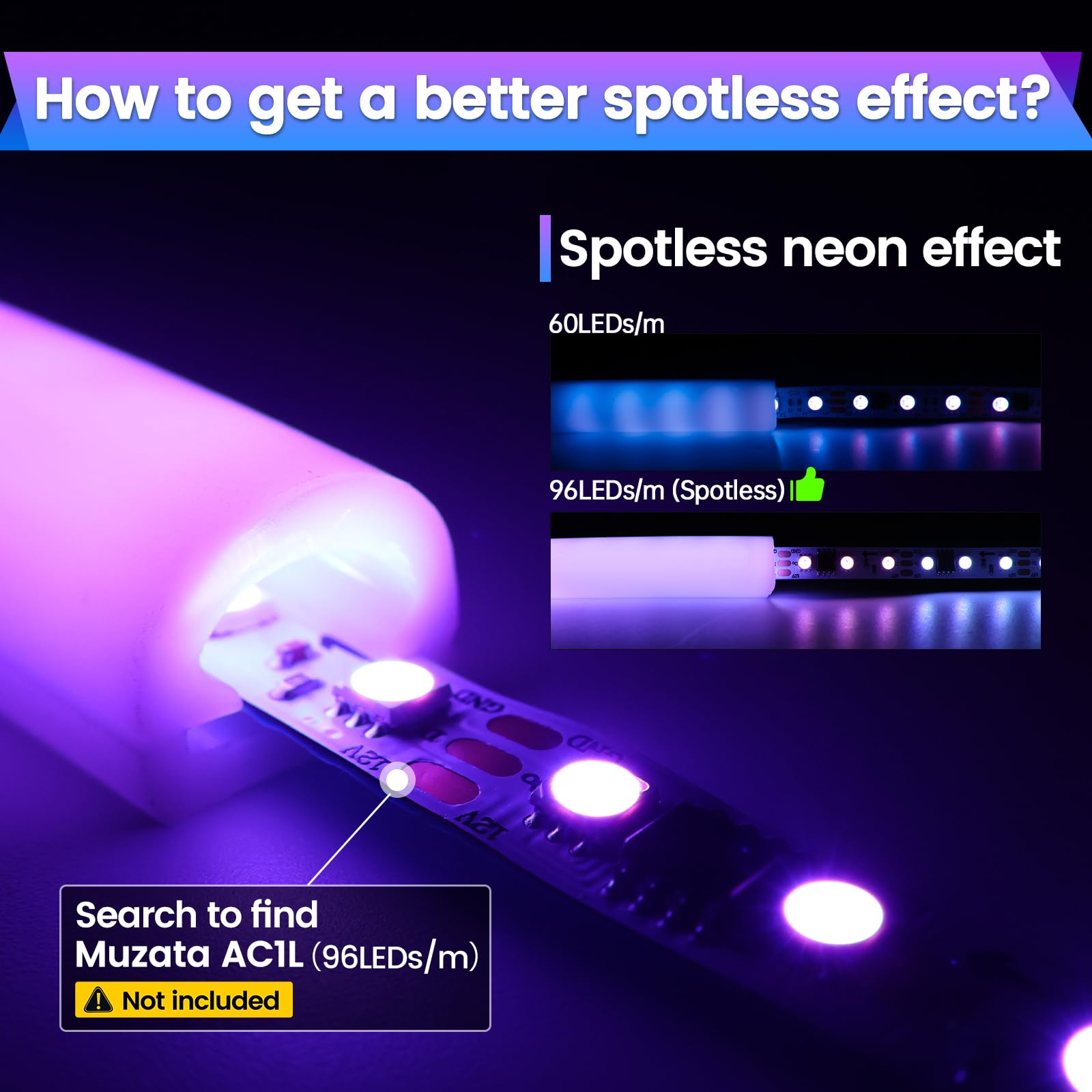 Muzata 16.5Ft/5M Silicone Led Channel Ip67 Waterproof Flexible Bendable Diffuser Channel Fit Neon Led Strips Width Up To 11Mm Us