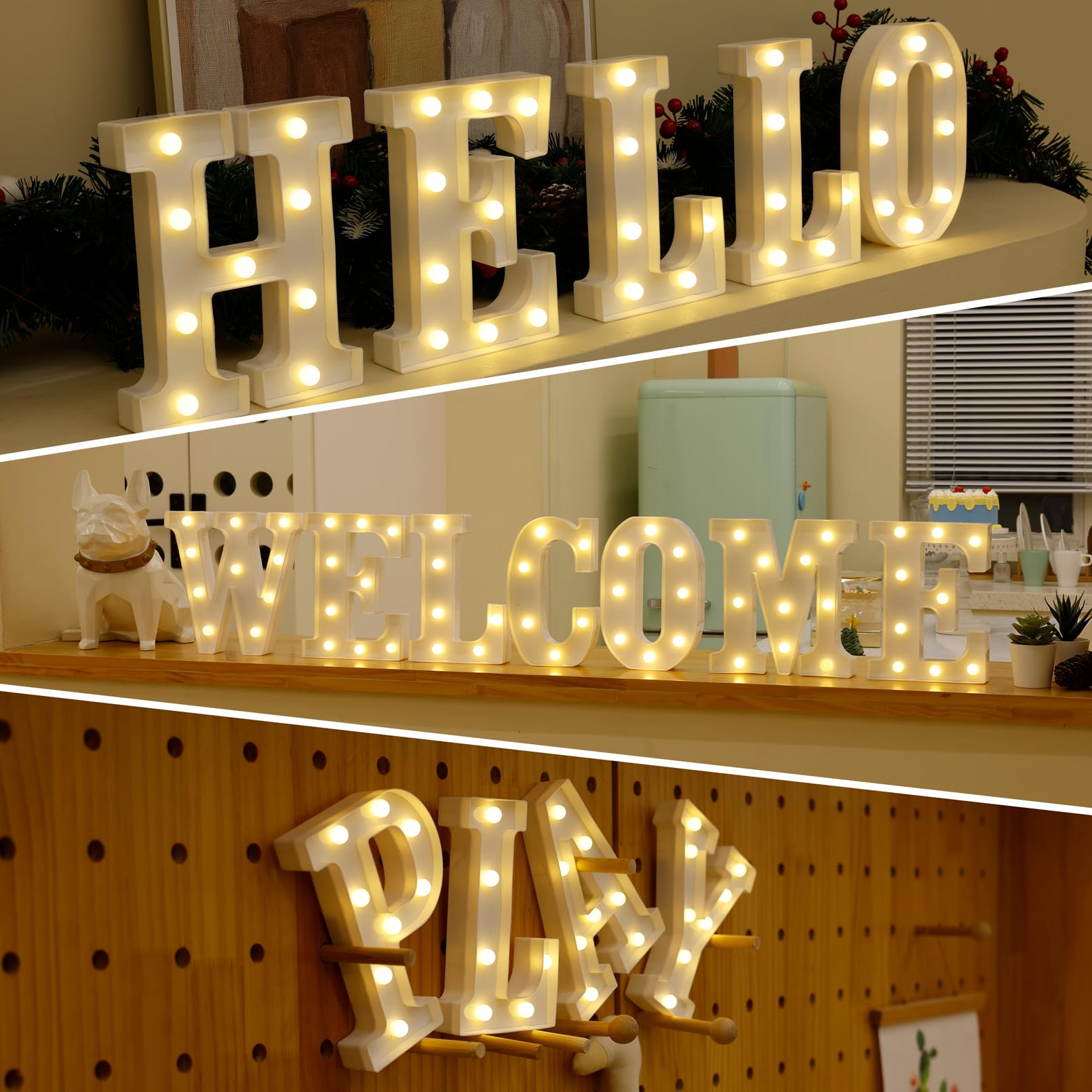 Led Marquee Sign Light Up Letters, Alphabet Light Up Letters Sign, Battery Powered Led Letter Lights For Night Light, Wedding, Birthday, Party, Christmas Or Home Decor (Letter U)