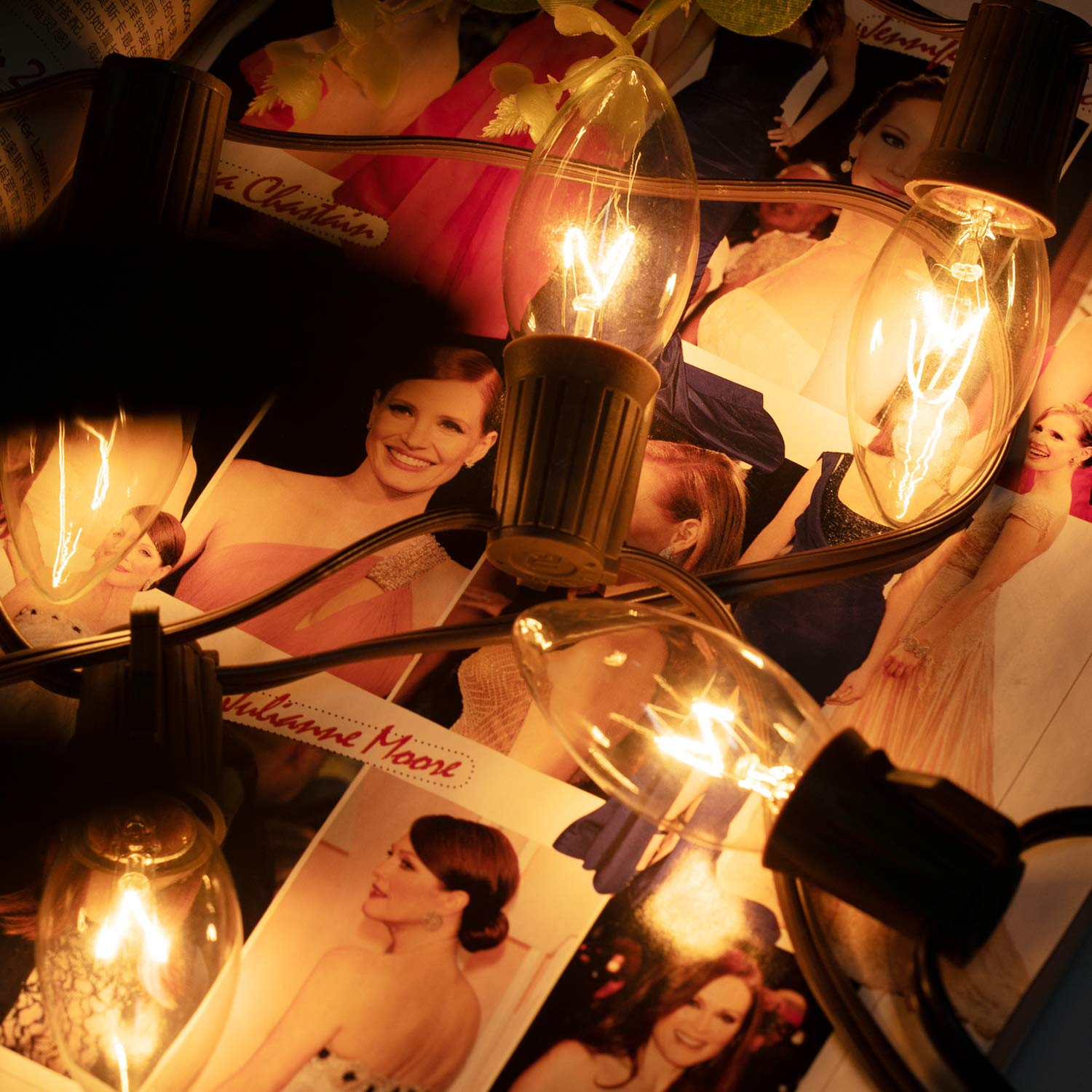 Brightown 2 Packs C9 Light Strand 100 Ft For E17-12 Spacing, Outdoor String Light Christmas Stringer With 100 Sockets For Patio,