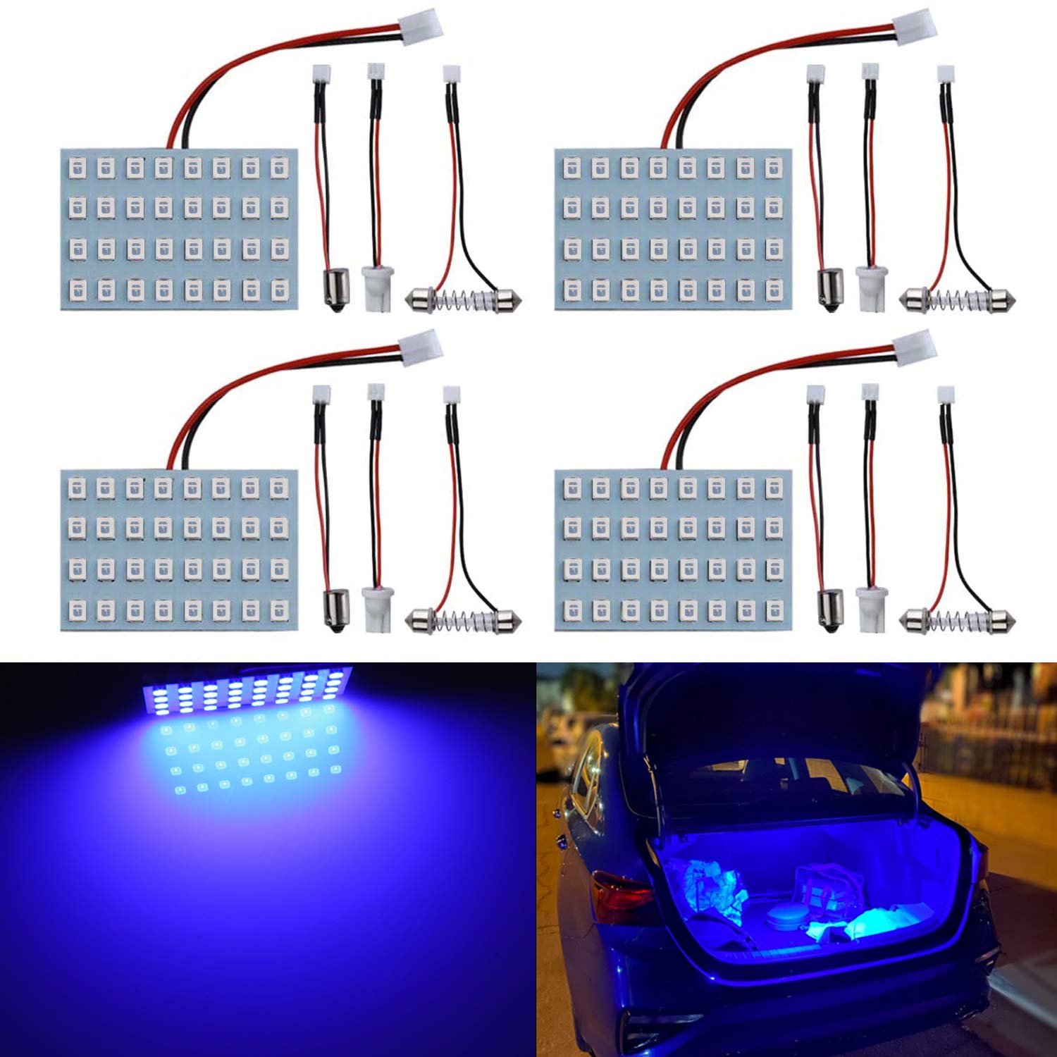 Livtee Led Interior Car Lights Accessories With 194 168 T10 / De3175 / Ba9S / 6418/211-2 578 Festoon Replacement Lighting For Cars Trucks Camper, Led Interior Lights Map Trunk Dome Lights, Blue