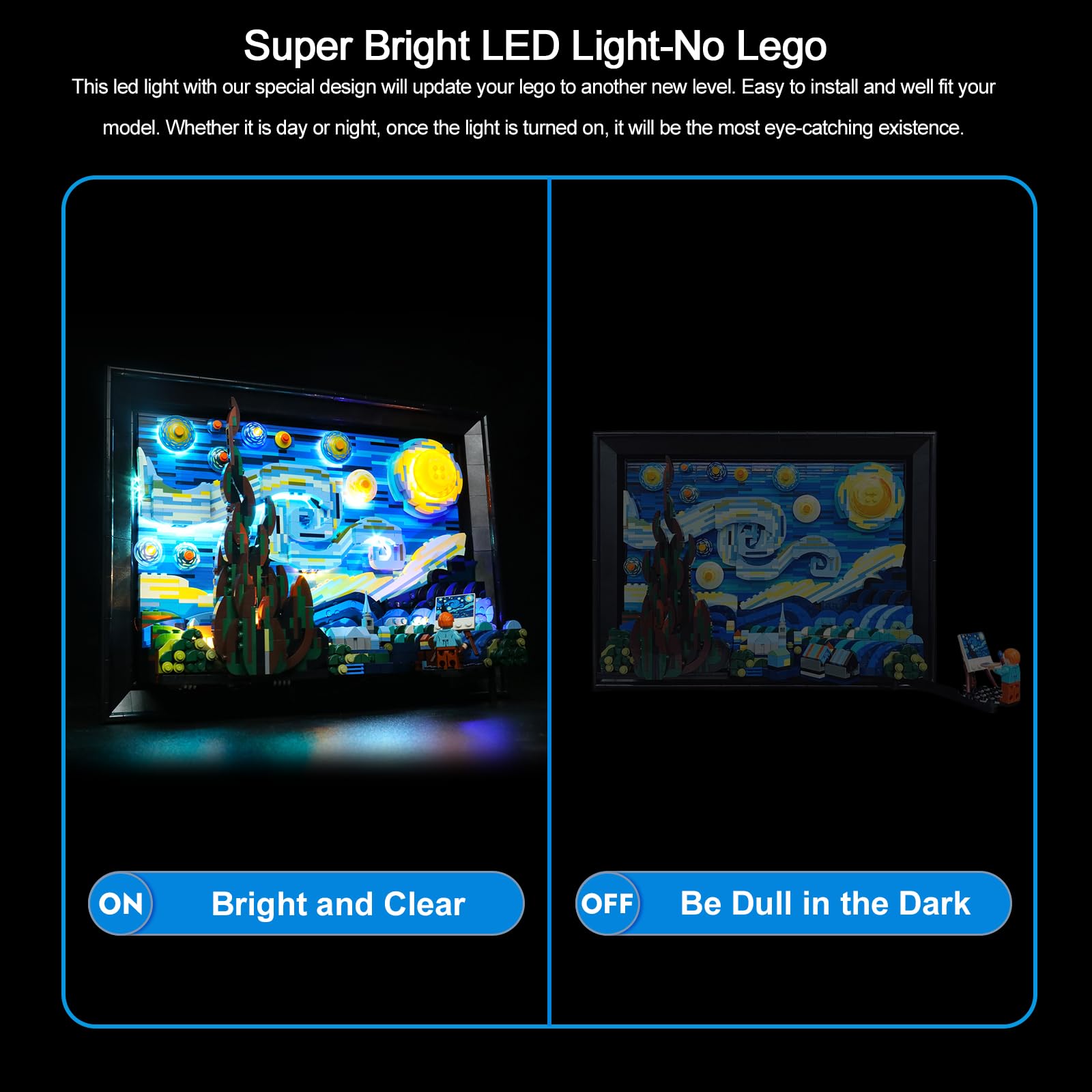 BrickBling LED Light Kit for Lego Starry Night 21333 - Multicolor, Lights Only, Compatible with Van Gogh Model