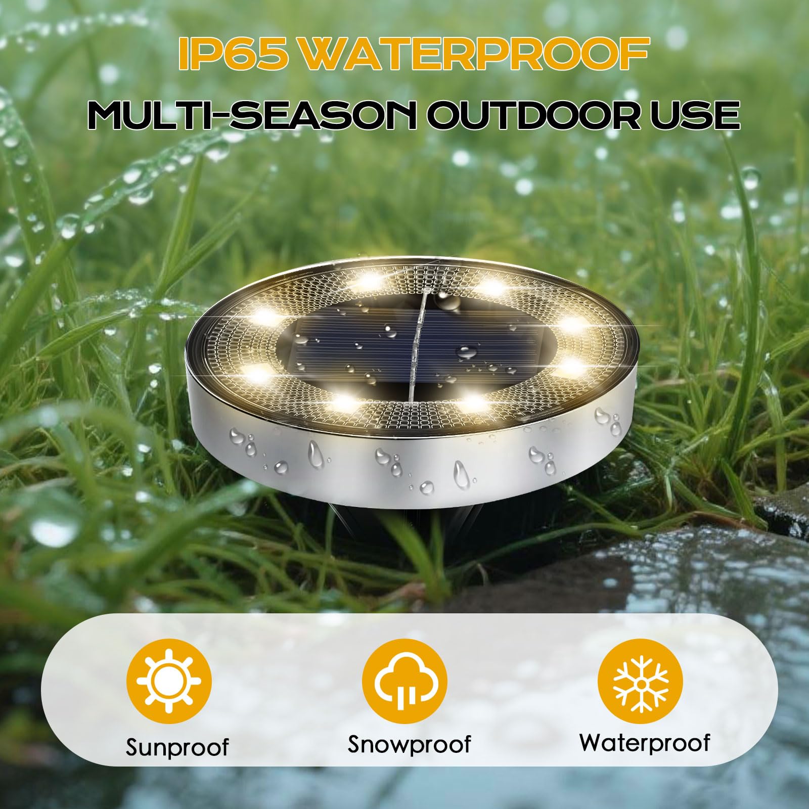 Solar Lights Outdoor 16 Pack  Solar Garden Outdoor Waterproof Pathway Lights Bright In-Ground Lighting Decor For Lawn  Patio  Yard  Driveway  Step And Walkway Warm Lights