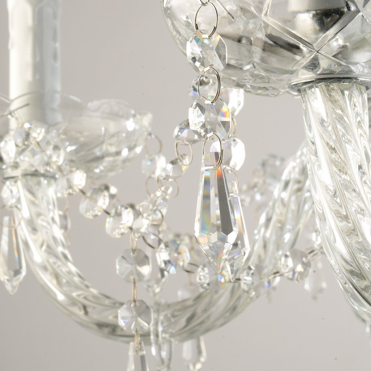 SM Saint Mossi 6 Light Modern K9 Crystal Chandelier Pendant Lamp, Clear Color for Dining Room, Bathroom, Bedroom, Living Room