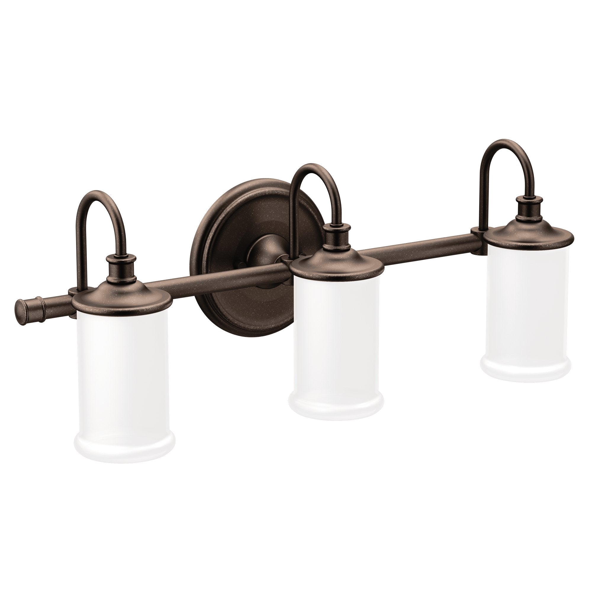 Moen YB6463ORB Belfield 3-Light Dual-Mount Bath Bathroom Vanity Fixture with Frosted Glass, Oil Rubbed Bronze