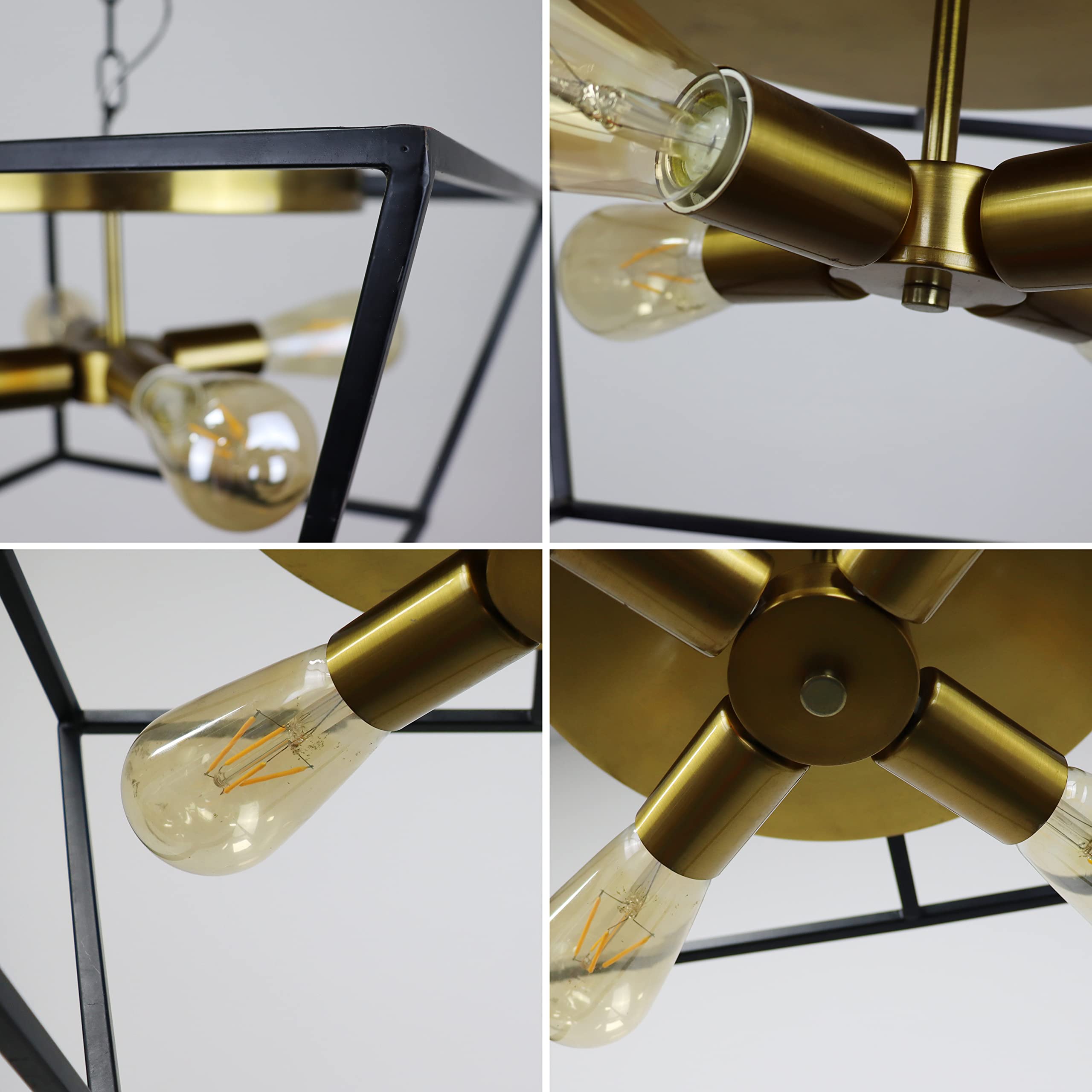 Chloe Lighting Farmhouse Two-Toned 4 Light Ceiling Flush Fixture 18in Wide, Model CH6H302TT18-CF4