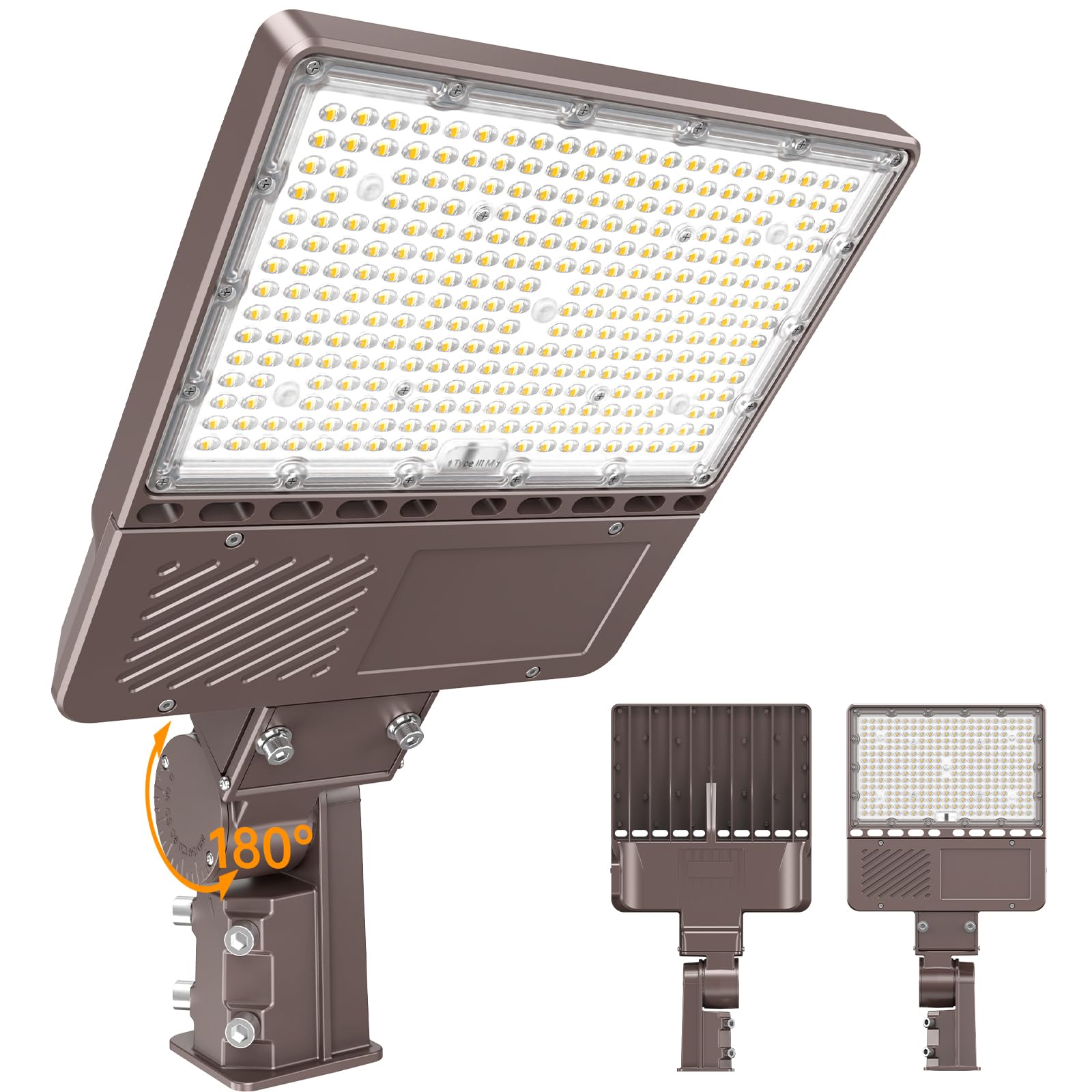 ORRGENA 9 Pack 480V LED Parking Lot Light 150W 22500LM ETL Listed Flood Lights Adjustable Slip Fit Mount 5000K IP65 Commercial Security Area Light AC277-480V for Street Roadway
