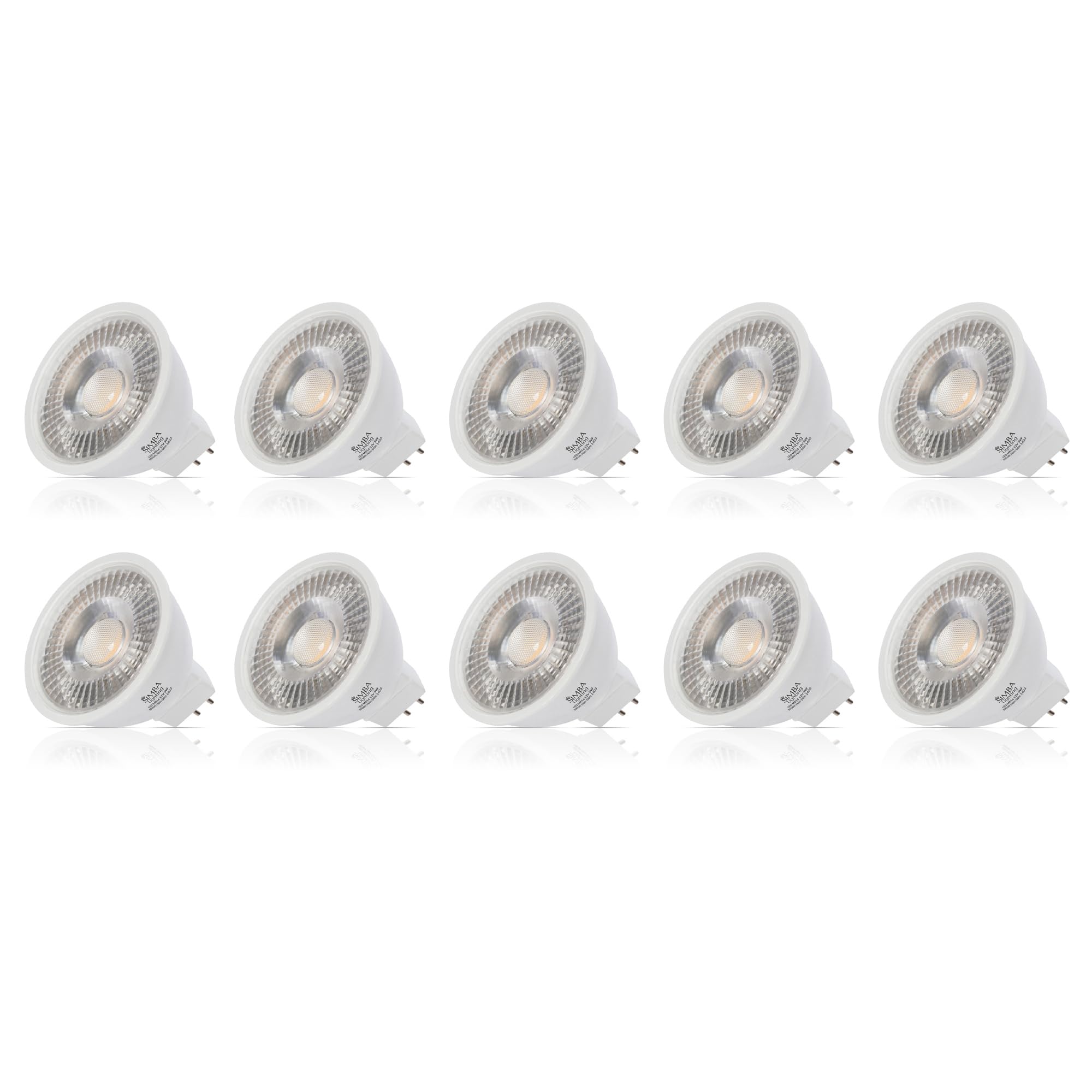 Simba Lighting Led Mr16 5W 12V Light Bulb (10 Pack) 35W To 50W Halogen Spotlight Replacement For Landscape, Accent, Track Lights