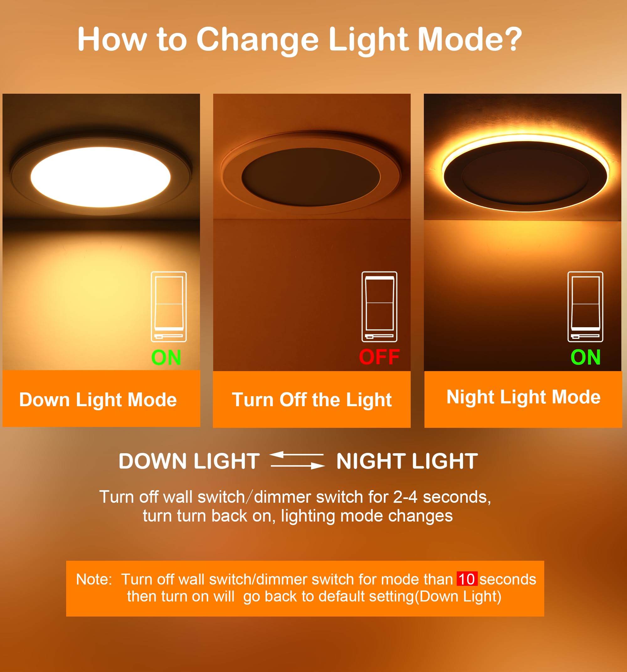 CLOUDY BAY 8 Inch LED Recessed Ceiling Light, 5CCT Dimmable Night Light, 18W 1600LM, Ultra-Thin, Model 0407b