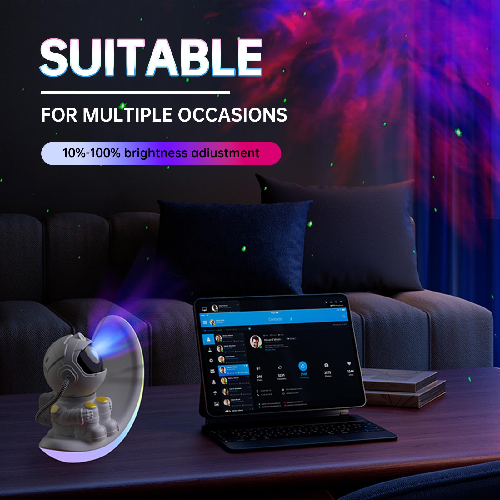 Moon Lamp Star Projector Galaxy Night Light,Astronaut Starry Nebula Ceiling Led Lamp With Timer And Remote, Gift For Kids Adults