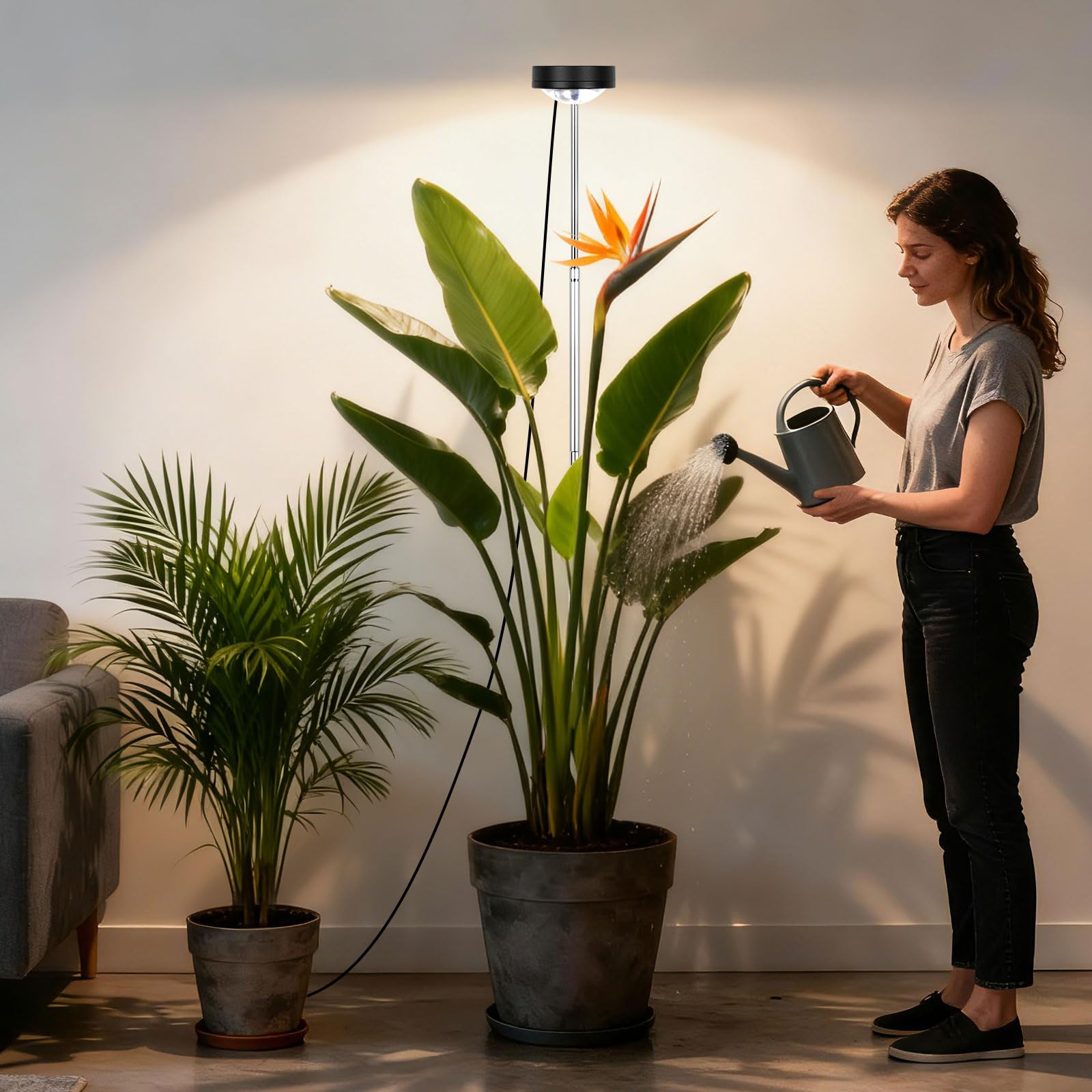 TONYFUL Plant Grow Light, 2025 New Sun-Focused Indoor Plant Lamp, LED Growing Light Full Spectrum for Indoor Plants, Height Adju