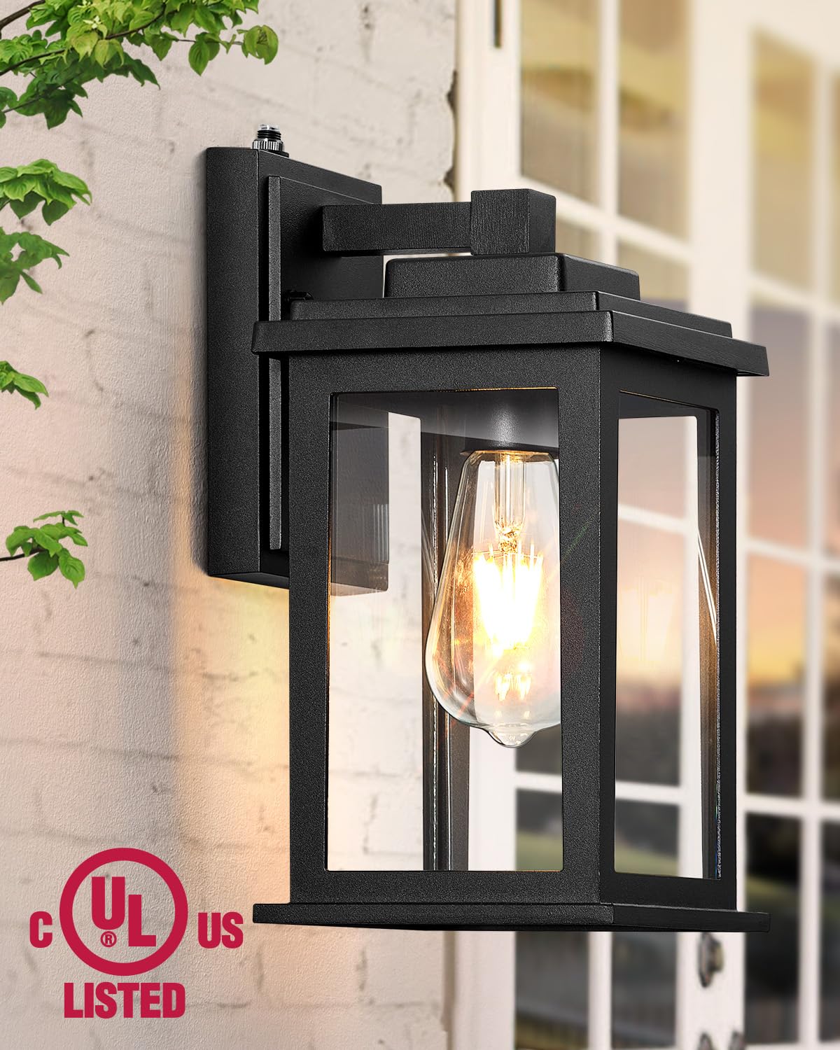Vianis Dusk To Dawn Outdoor Lights For House  Black Outdoor Light Fixture  Waterproof Exterior Lighting Fixtures Wall Mount  Outdoor Wall Lights For House  Garage  Garden  Porch Hardwired  Non-Solar