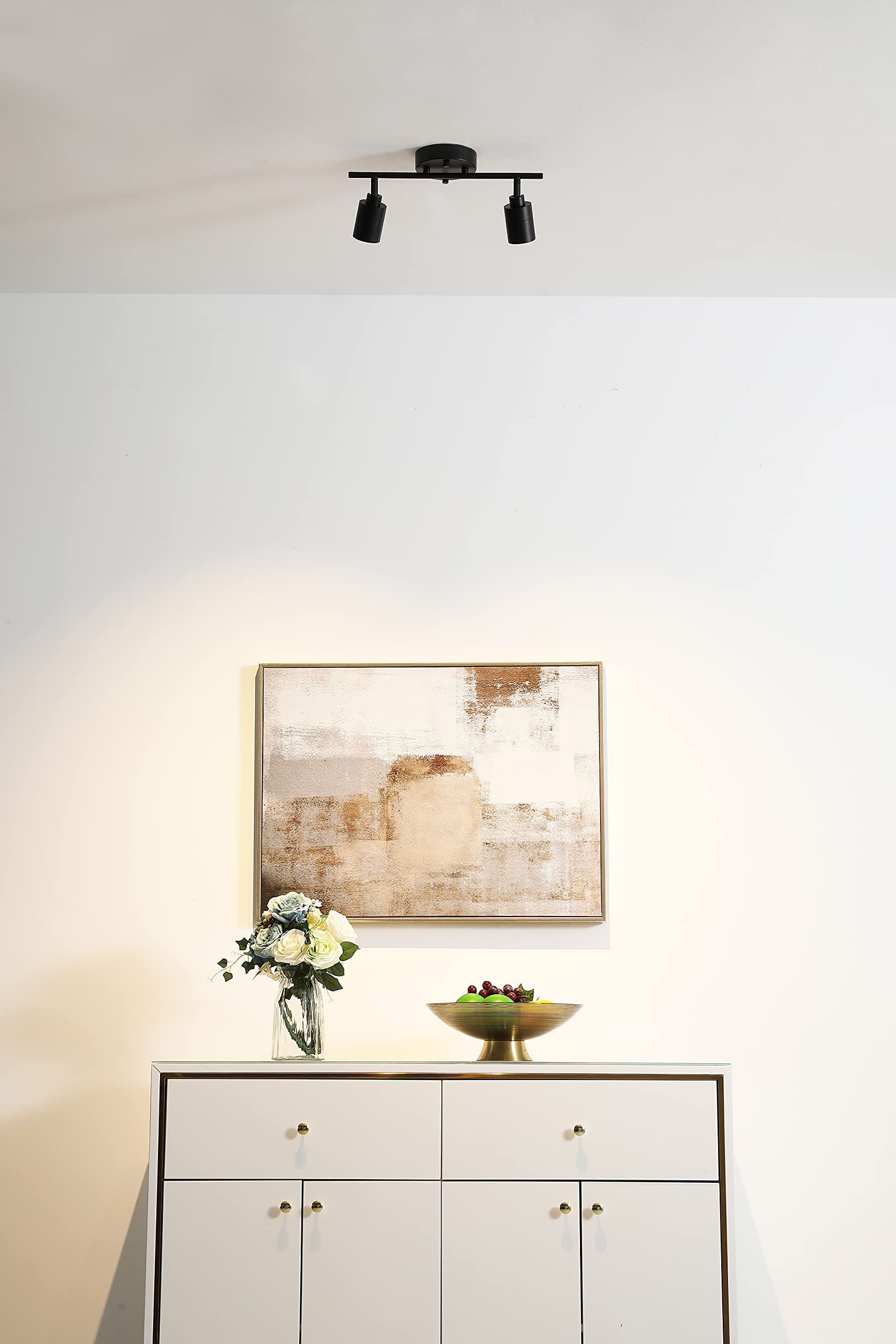 Vidalite Shura Black 2-Light Track Light W/Adjustable Heads, Integrated Led, 15 In. Track Lighting Kit Ceiling Light, 3000K, 112