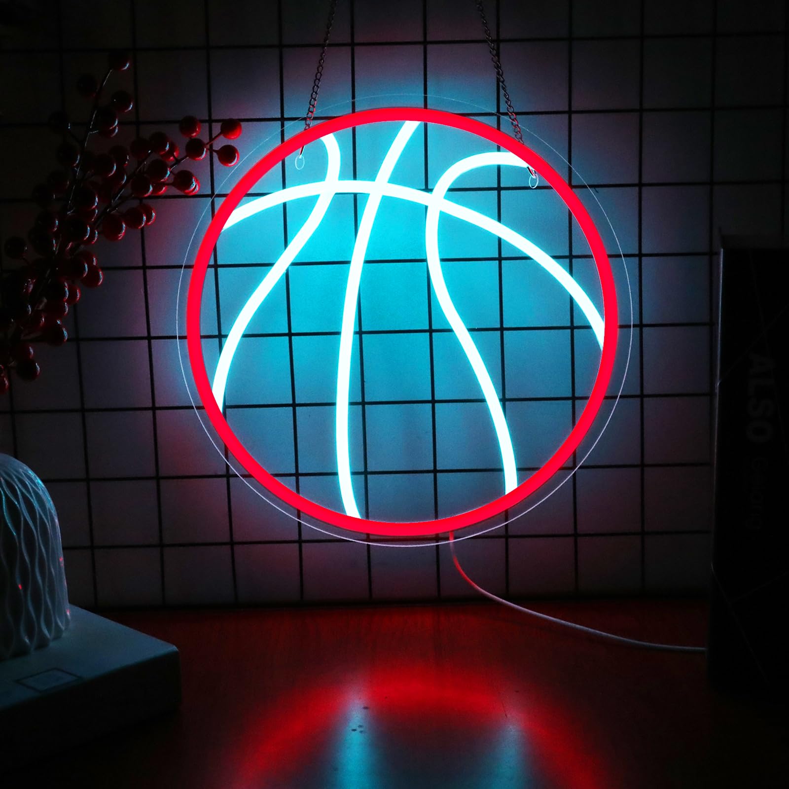 Neonawall Basketball Neon Sign For Home D  cor,Bedroom Decor,Led Sign,Room Neon Sign,Gym Decor,Sports Neon Sign,Men Women Wall D