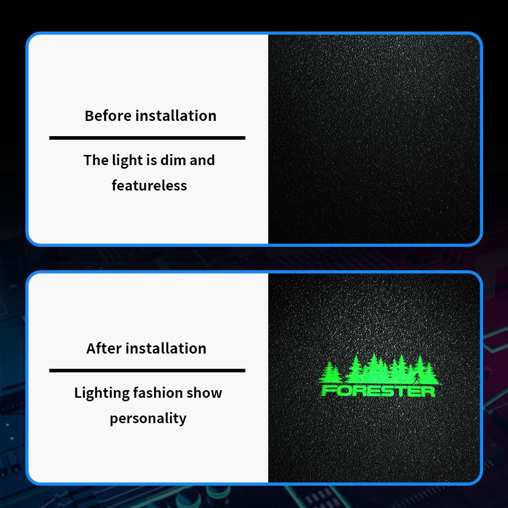 uunonaha 2 pcs Non-Fading LED Car Door Logo Lights for Forester – Green Courtesy Projector Laser Welcome Ghost Shadow Puddle Lamp