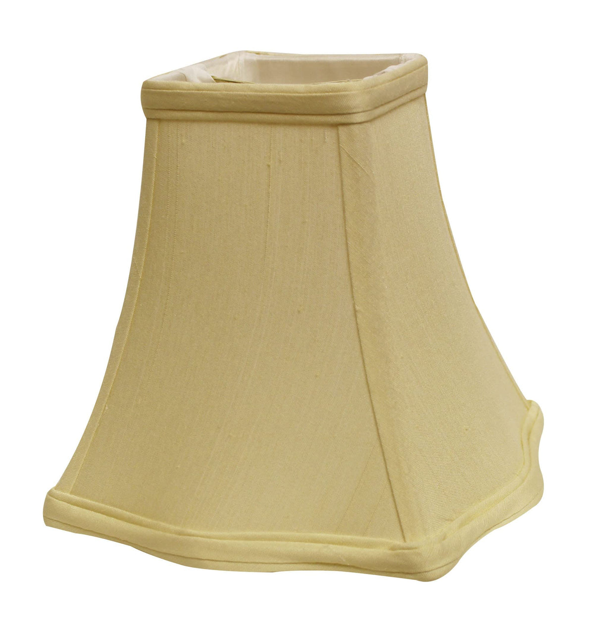 Homeroots Antique White 10&quot; Square Monay Shantung Lampshade - Warm White Lighting Decor