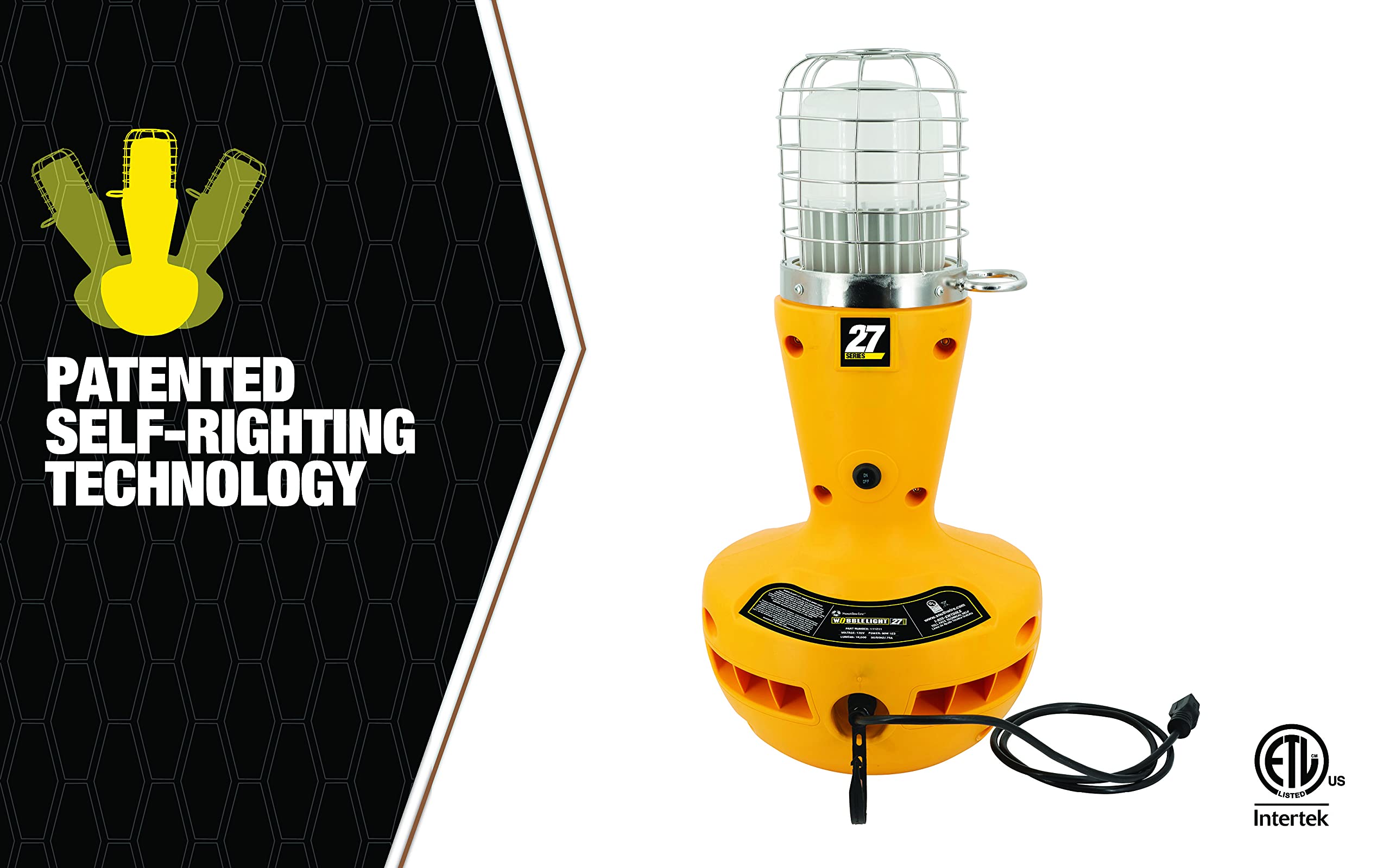 Wobble Light 111102 111104Ps Temp Job Site Work Light - 36” Metal Halide Portable Work Light For Construction Site - 40,000 Lumens, One Size, Yellow