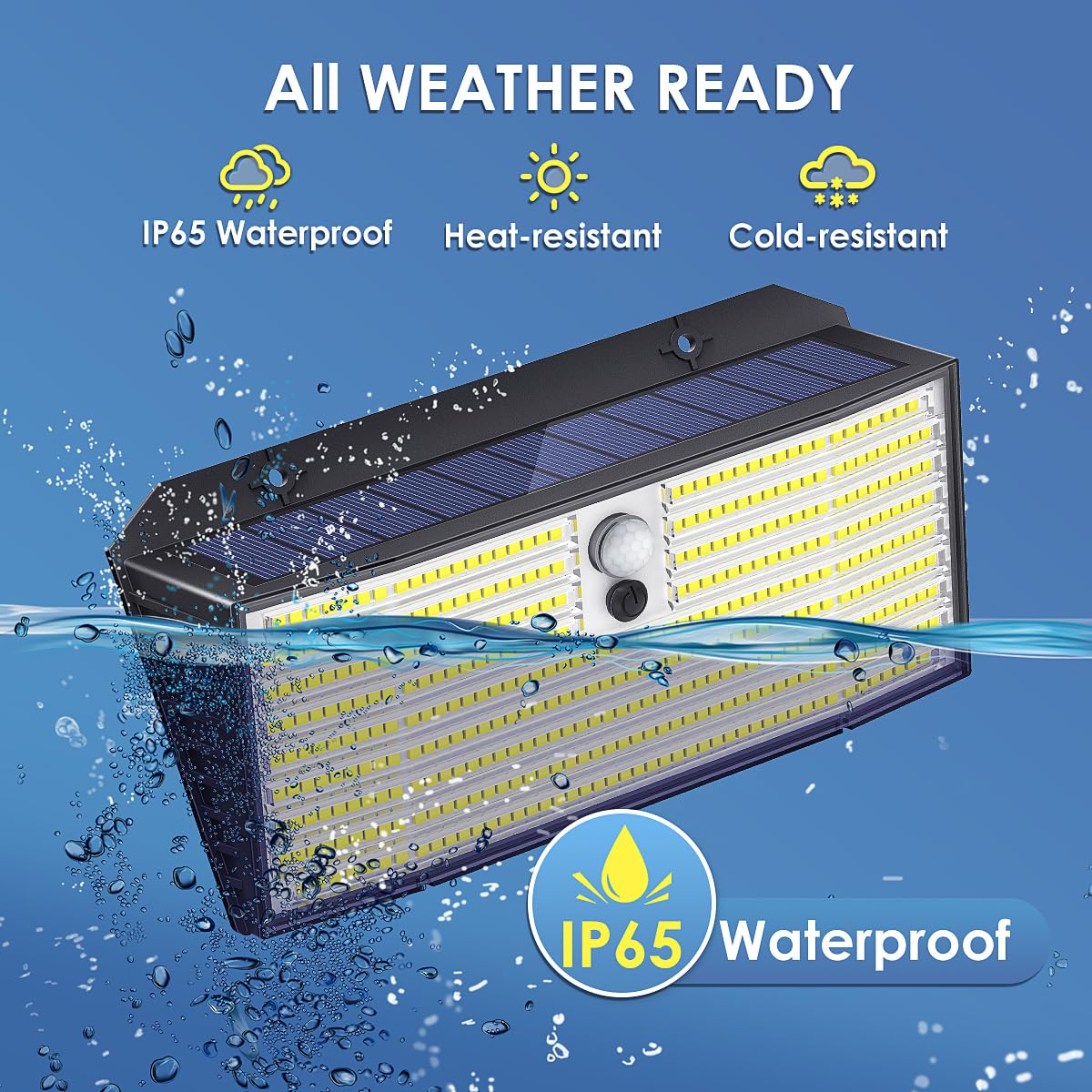 Apilab Solar Lights Outdoor, 2 Pack 418 Led 3000Lm Motion Sensor Outdoor Lights, 3 Modes Security Light, Ip65 Waterproof Solar P