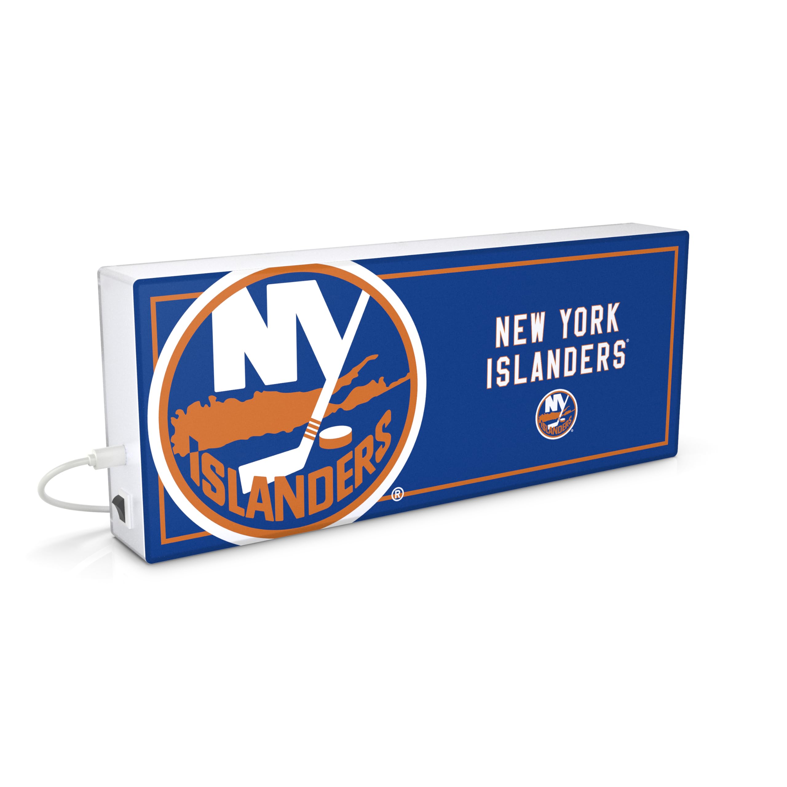 SOAR NHL LED Ambience Light Box: Elevate Your Space with Officially Licensed Wall D  cor, New York Islanders
