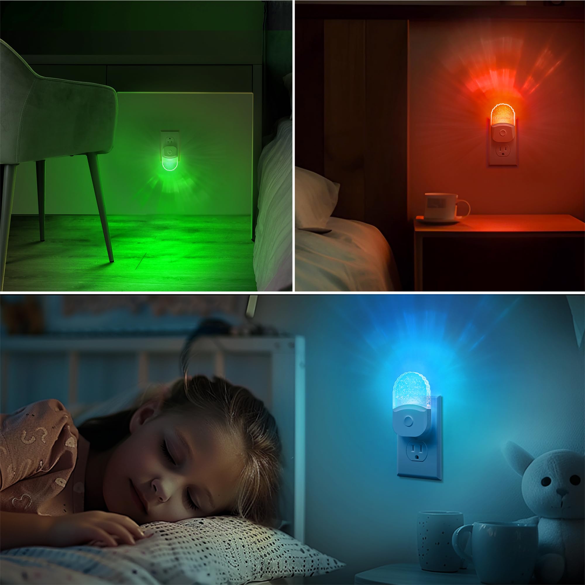 Night Lights Plug Into Wall  Color Changing Night Light For Kids  Rgb Night Lights Plug Into Wall 2 Pack  Soft White Nightlights Plug In With Dusk To Dawn Sensor For Kid Bedroom  Gift  Bathroom
