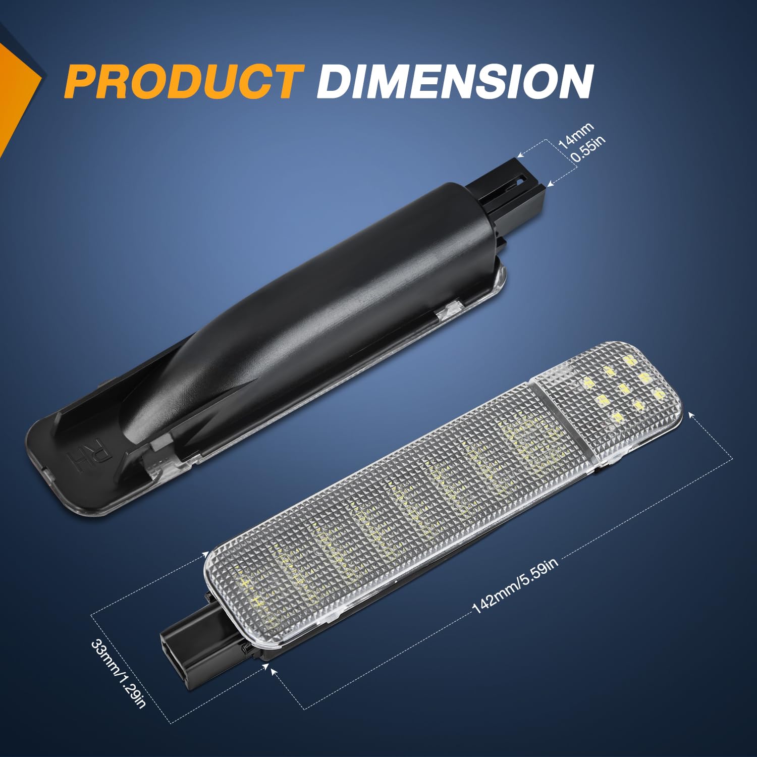 Nilight 2Pcs Led Interior Door Panel Light Courtesy Warning Lights White Beam Plug And Play Compatible With Chevy Gmc C/K Silver