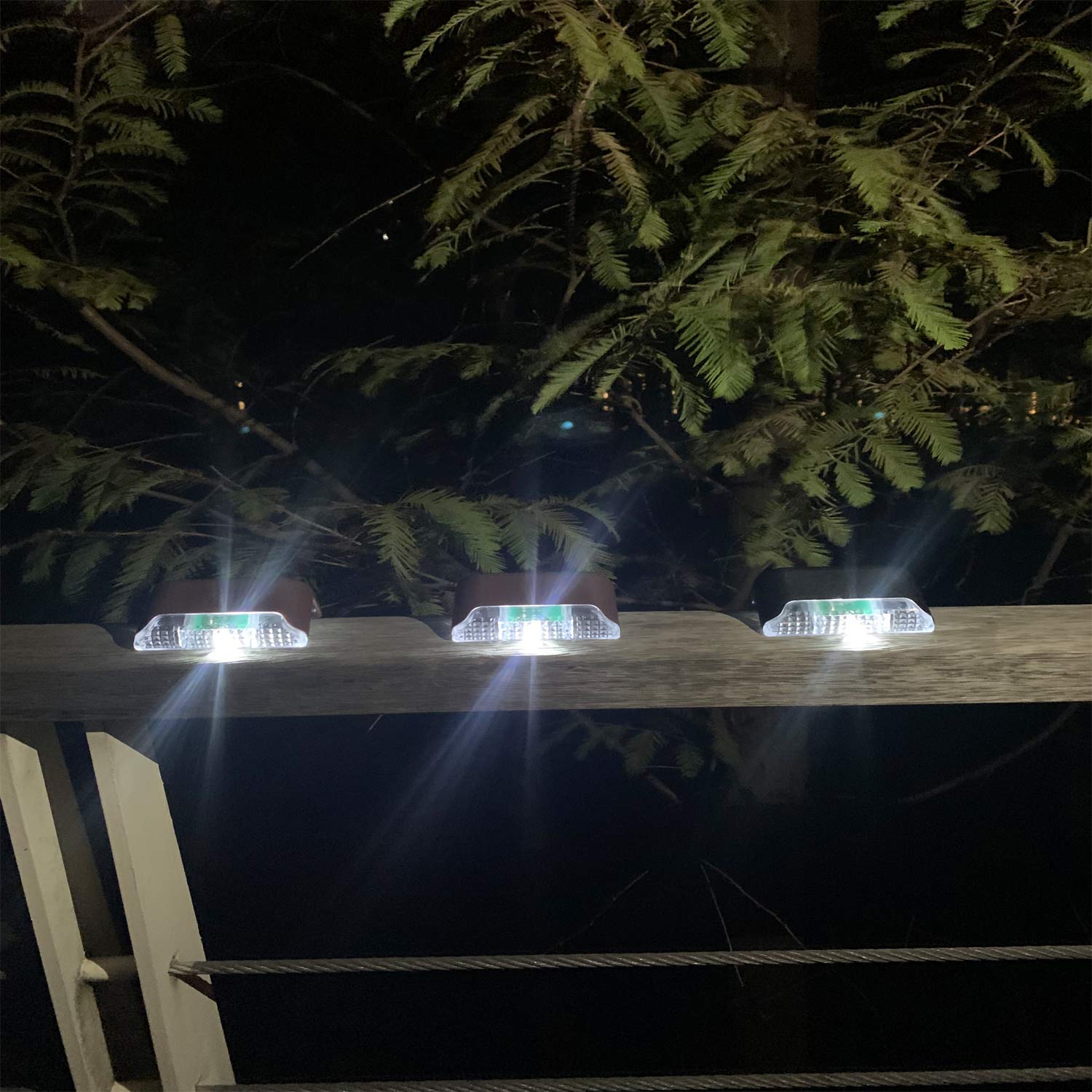 Codian Solar Deck Lights, 16 Pack, Waterproof LED for Outdoor Use, Cool White, Black