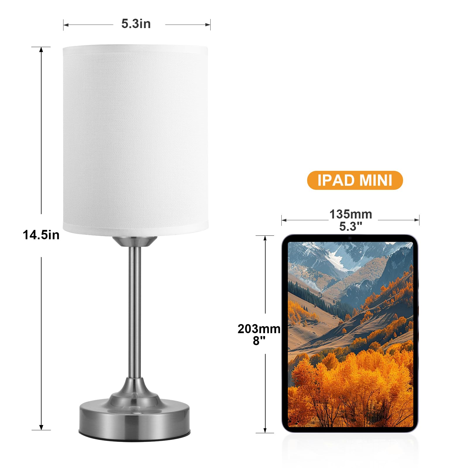 Touch Control Cordlss Table Lamp  Usb-C Rechargeable Lamp With Stepless Dimming  4000Mah Battery Operated Bedside Lamp For Bedroom  Living Room  Night Light & Emergency Lighting  Silver  2 Pack