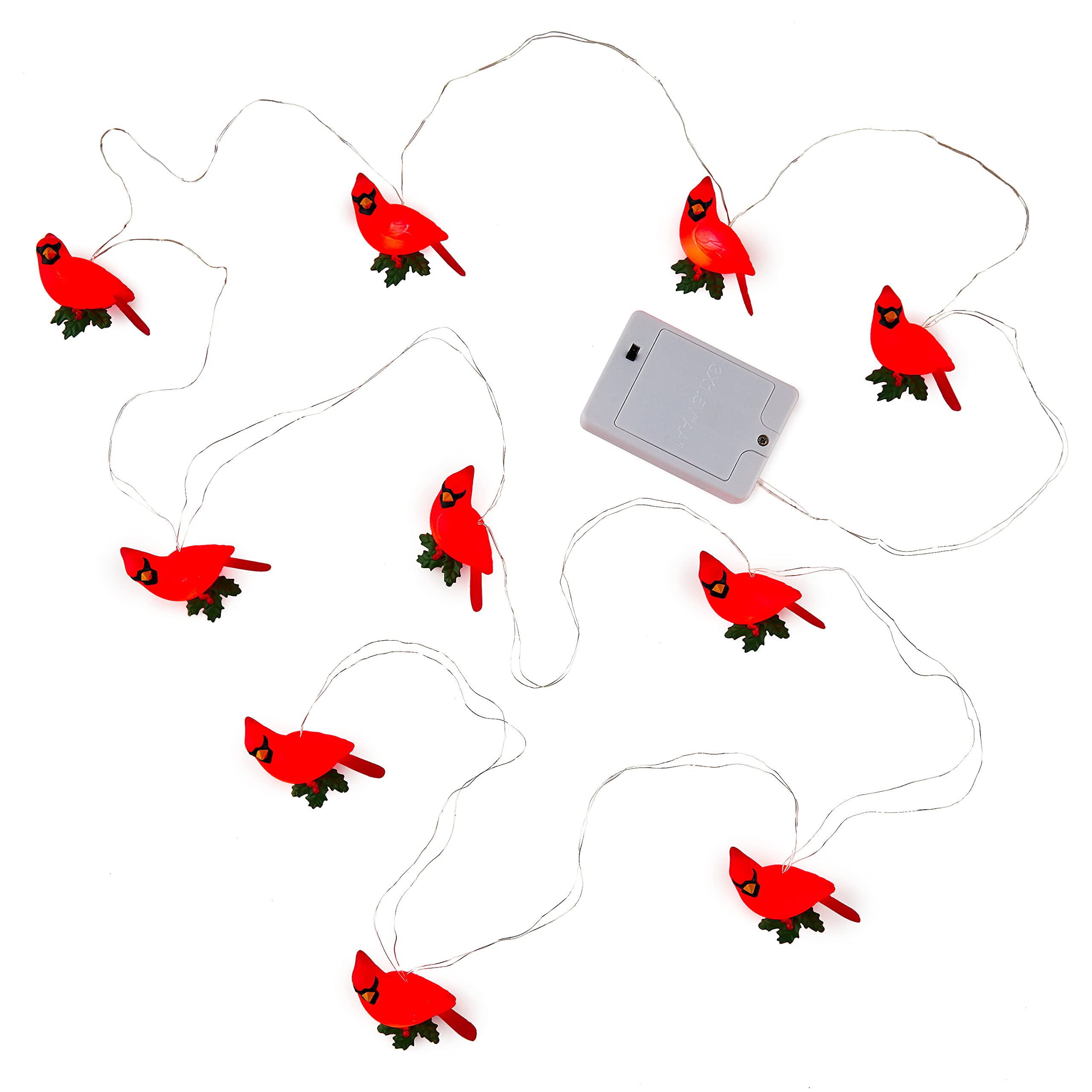 Hallmark Keepsake 2022, Decorative Cardinals 10-Light Christmas String Lights, 10'