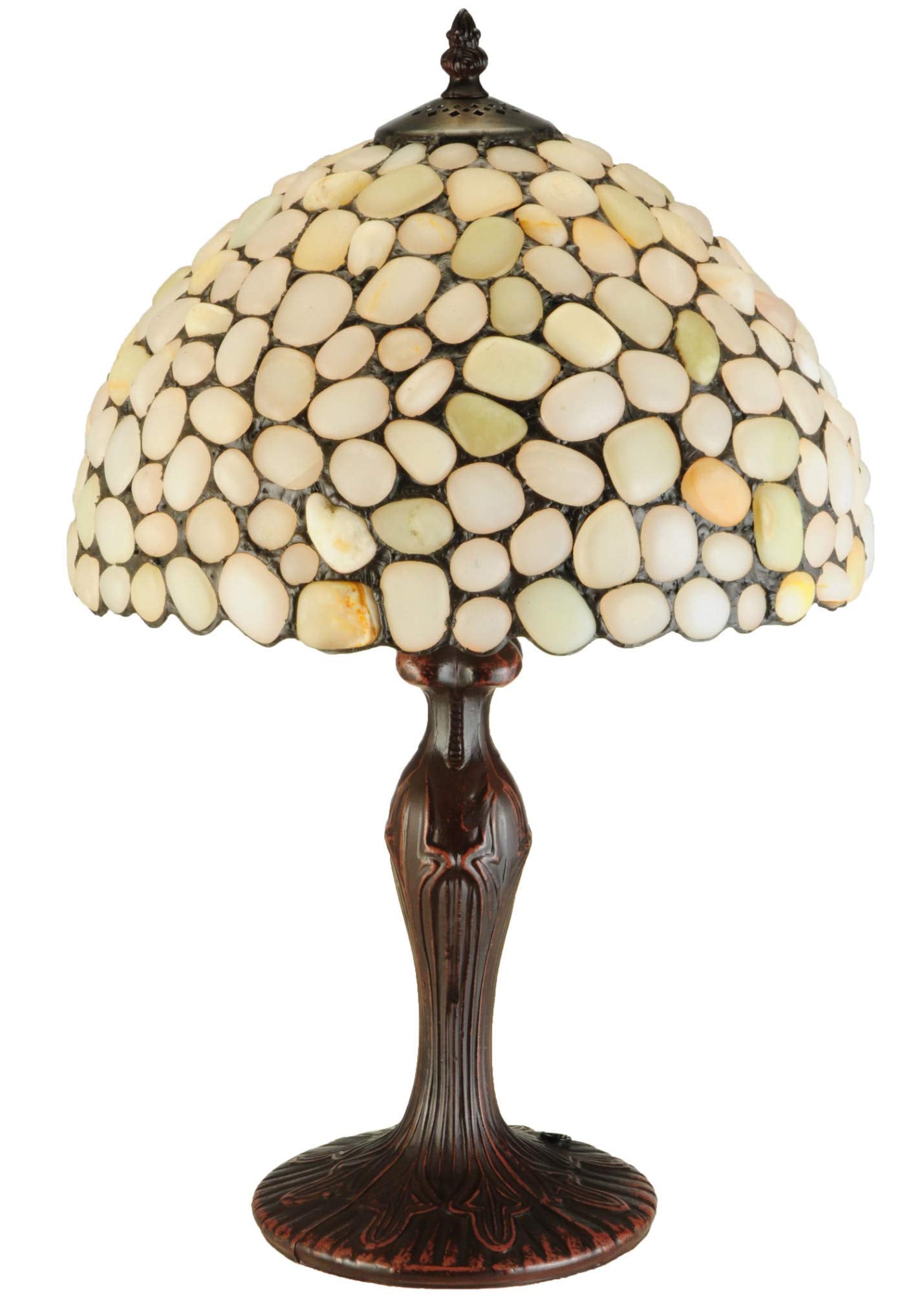 Meyda Tiffany Art Glass Table Base, 12 inches, Mahogany Bronze, Model 138124, Metal Construction
