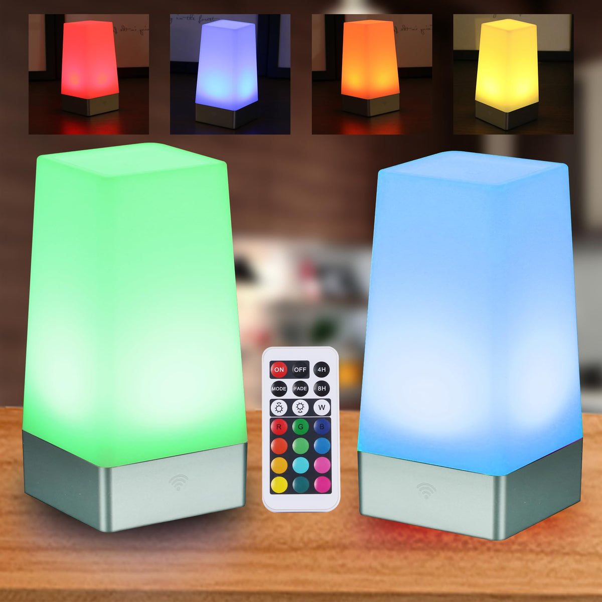 Wralwayslx 3 Modes Battery Powered Small Table Lamp,Bedside Lamp Wireless Pir Motion Sensor Led Night Light,Use 3X1.5Vaaa Batter