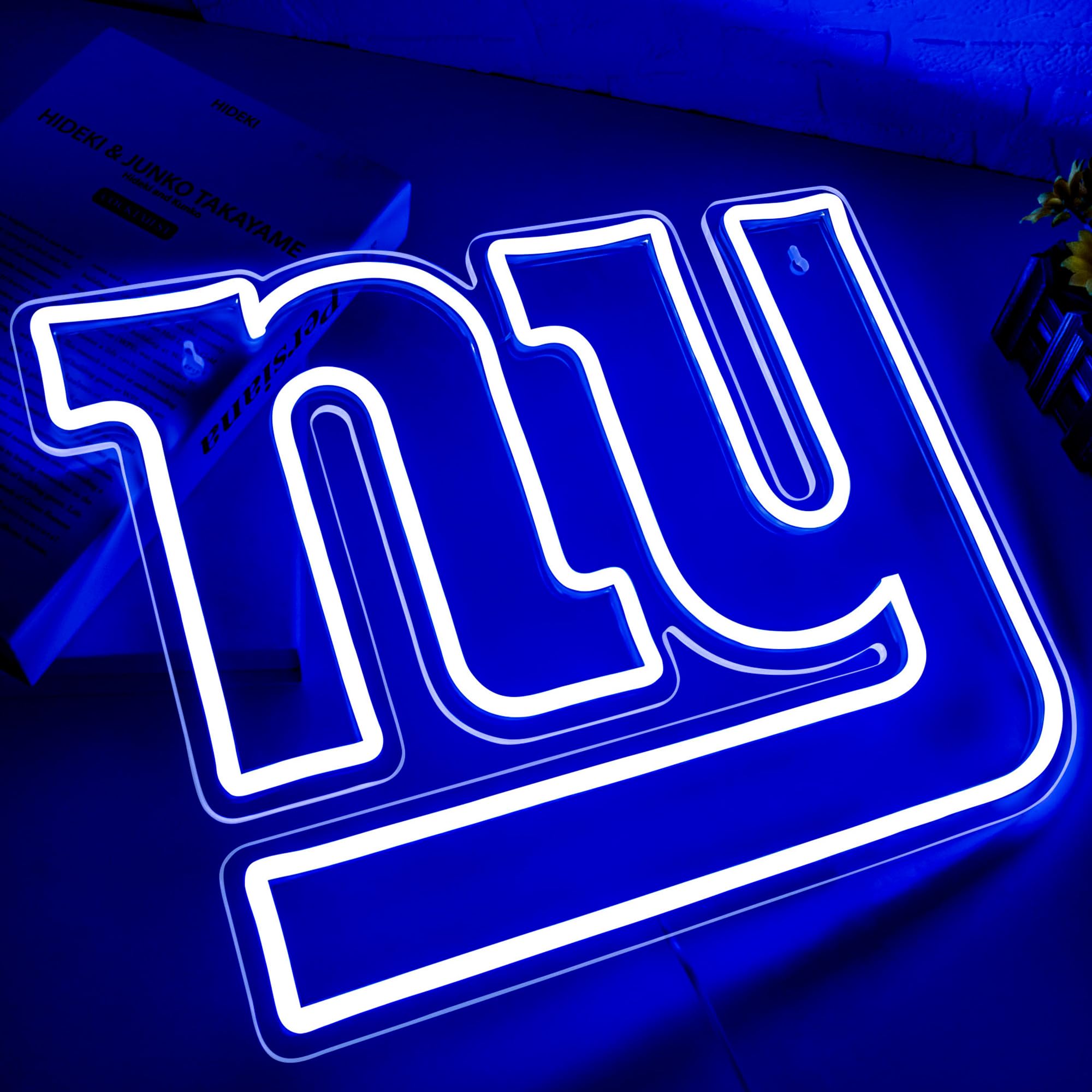 Brineon Football Neon Sign Wall Decor, Blue-Giant Acrylic Light, 16.1x10.6in, Model ZYLDFT5052, Ideal for Man Cave & Game Room