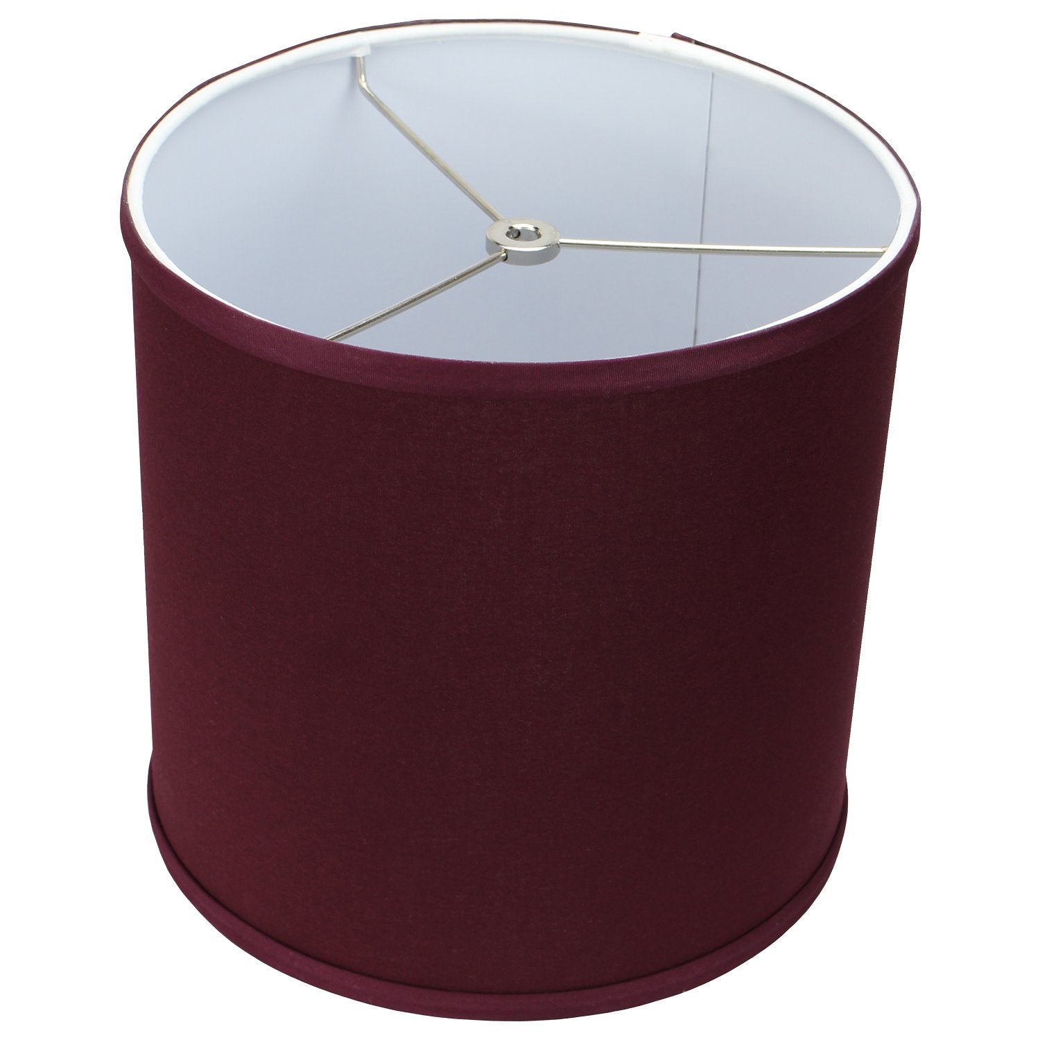 FenchelShades.com 10'' Top Diameter x 10'' Bottom Diameter 10'' Height Fabric Drum Lampshade Spider Attachment (Linen Burgundy)