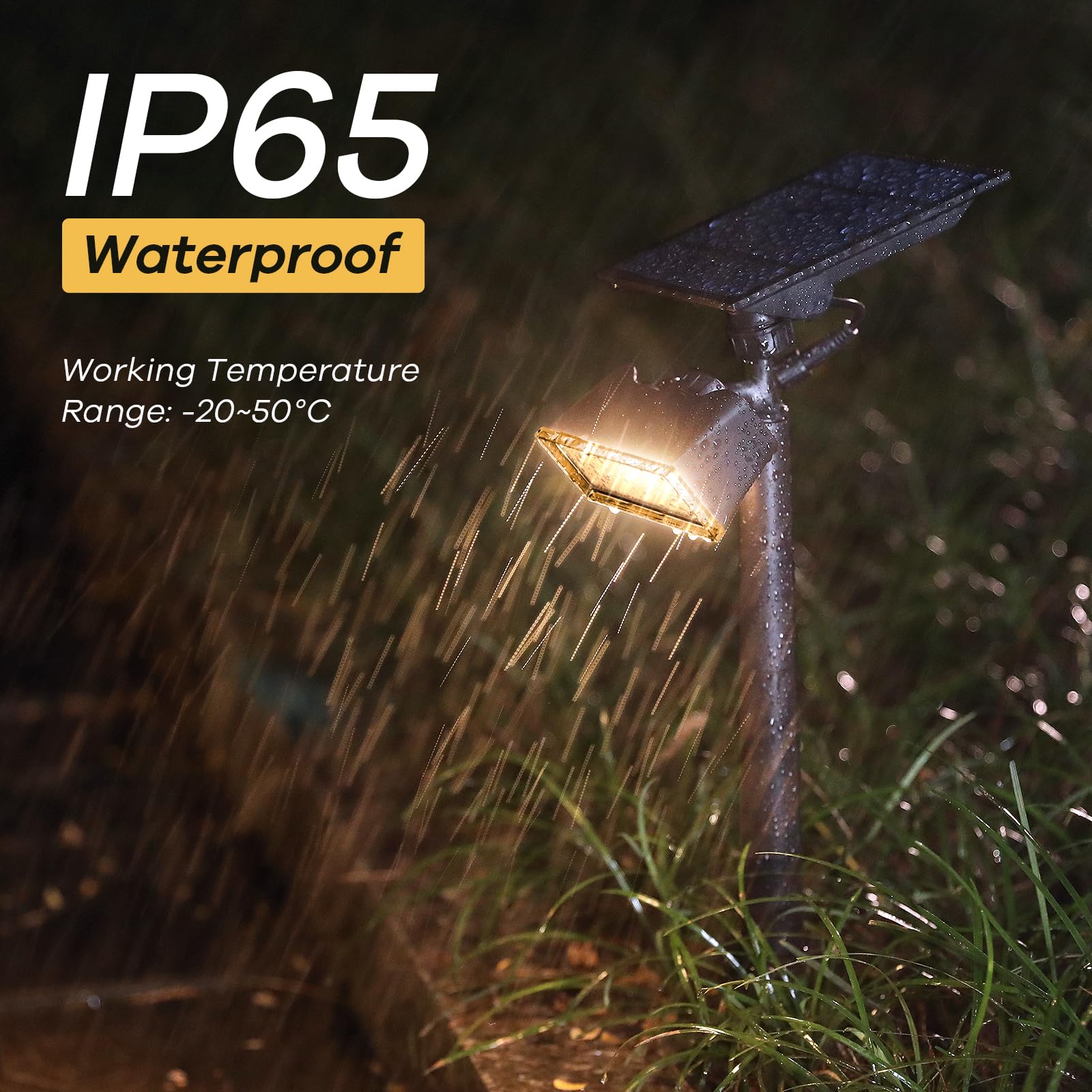 Consciot Solar Spot Lights Outdoor, 600LM, IP65 Waterproof, 360° Adjustable, Warm White, 4 Pack