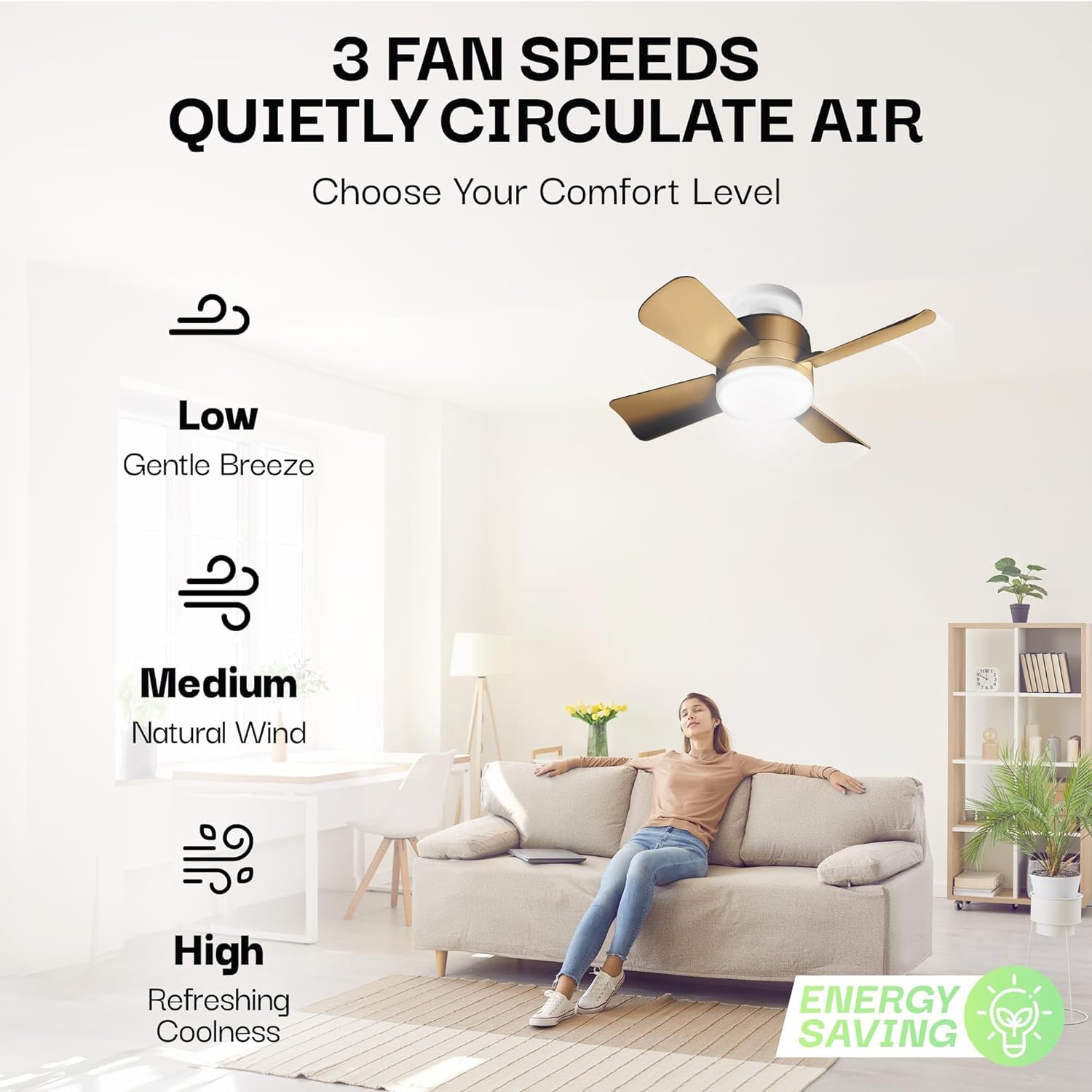 Bell+Howell Socket Fan Cool Light Deluxe, 1000 Lumens, Remote Control, Large, Bronze, Model 2175, For Bedroom, Kitchen, Living Room