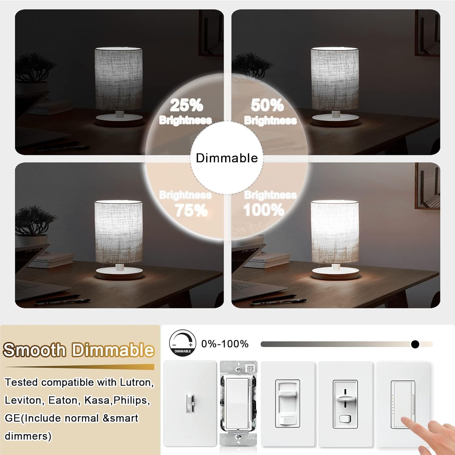 NOVELUX E26 LED Bulb 80W Equivalent 6W Dimmable 4000K Neutral White Glass 5 Inch 4 Pack