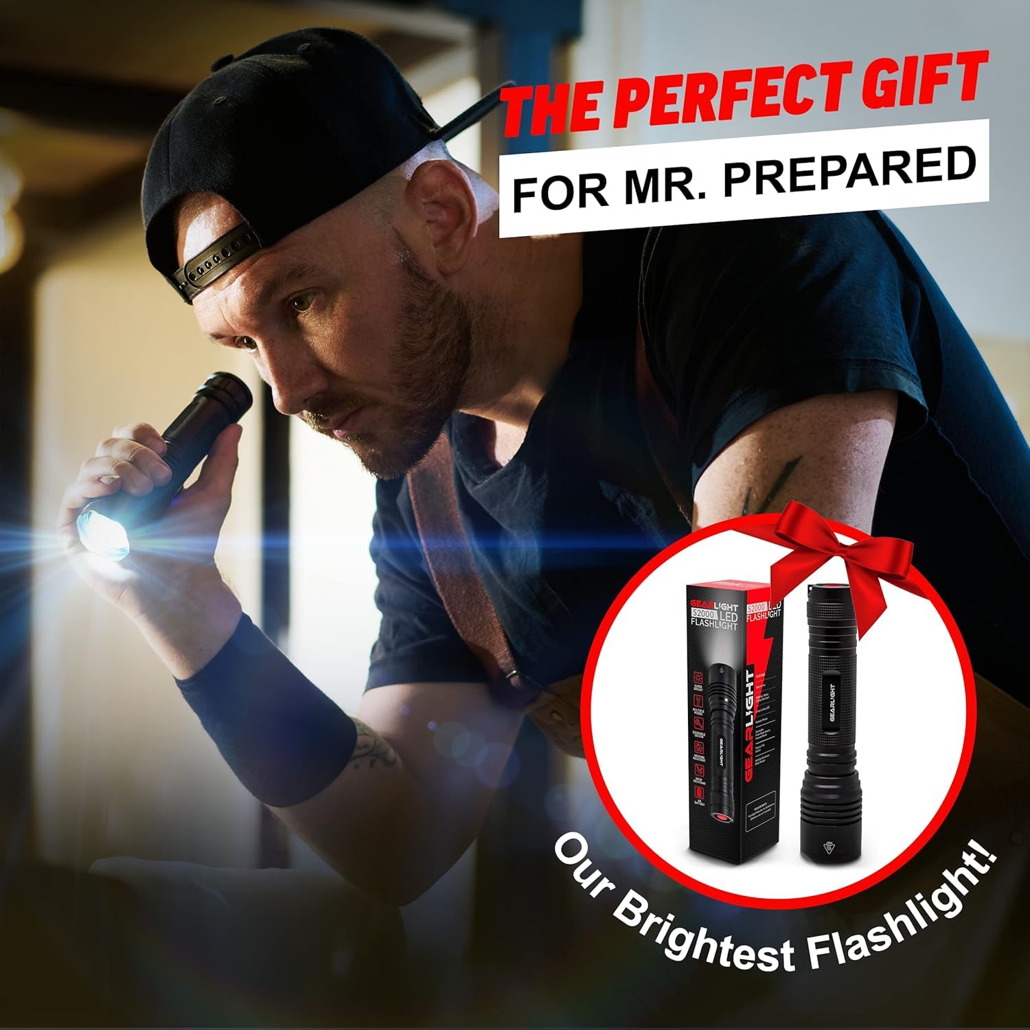GearLight S2000 LED Flashlight - Super Bright Tactical Light, Mid-Size, Aluminum, 1 Pack (Batteries Not Included)