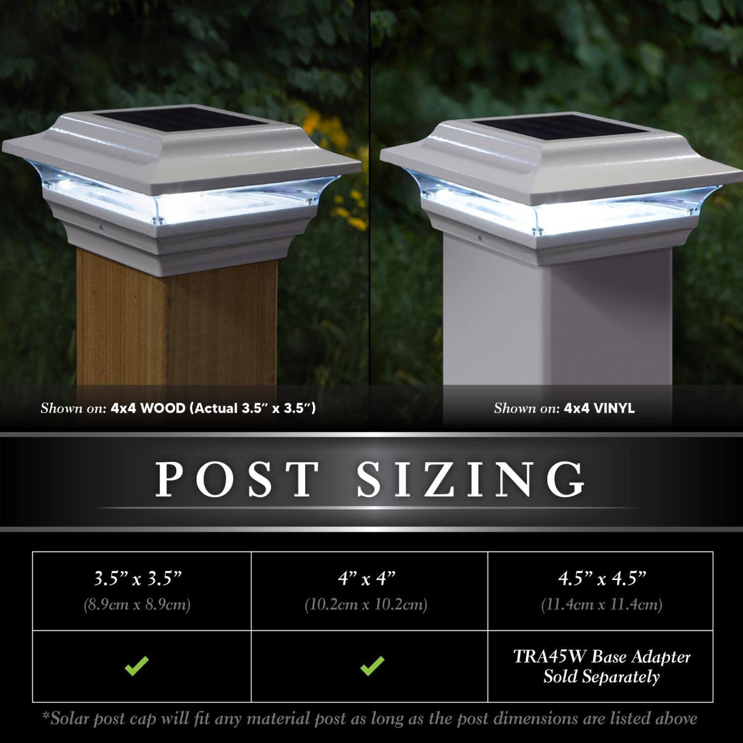 Classy Caps Sl211W Aluminum Imperial Solar Post Cap, Fits A 4" X 4" 3.5" X 3.5" Post, White