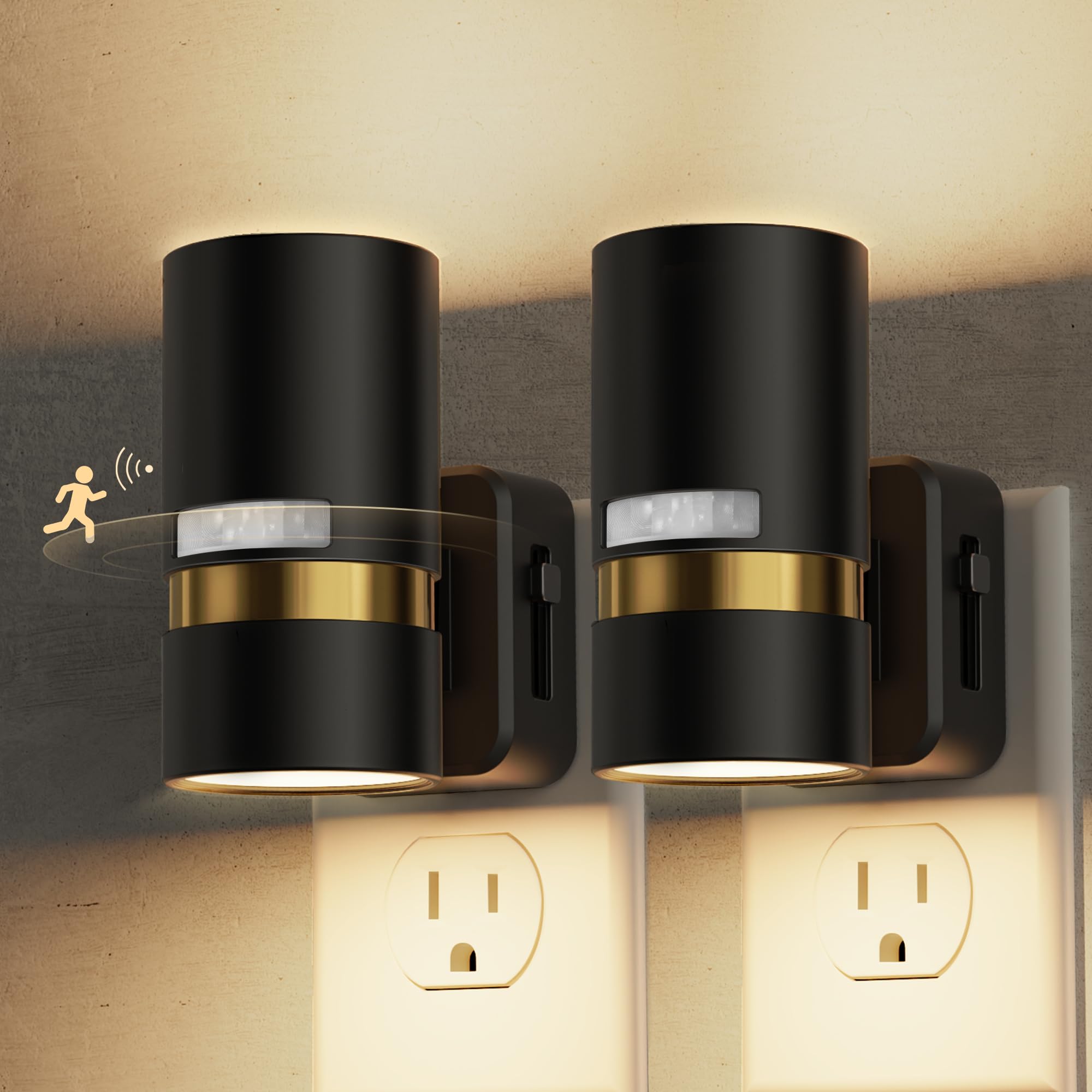 L LOHAS LED Motion Sensor Night Light Plug in, Night Lights Plug into Wall with Adjustable Brightness, 3000K Warm White, 1W Ener
