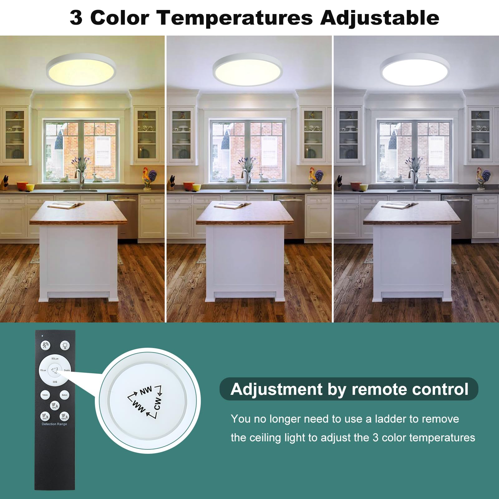 2 Pack Zsyubo 12 Inch Motion Sensor Ceiling Light Wired,24W Flush Mount Light Fixture Round, Motion Sensor Light Indoor For Clos