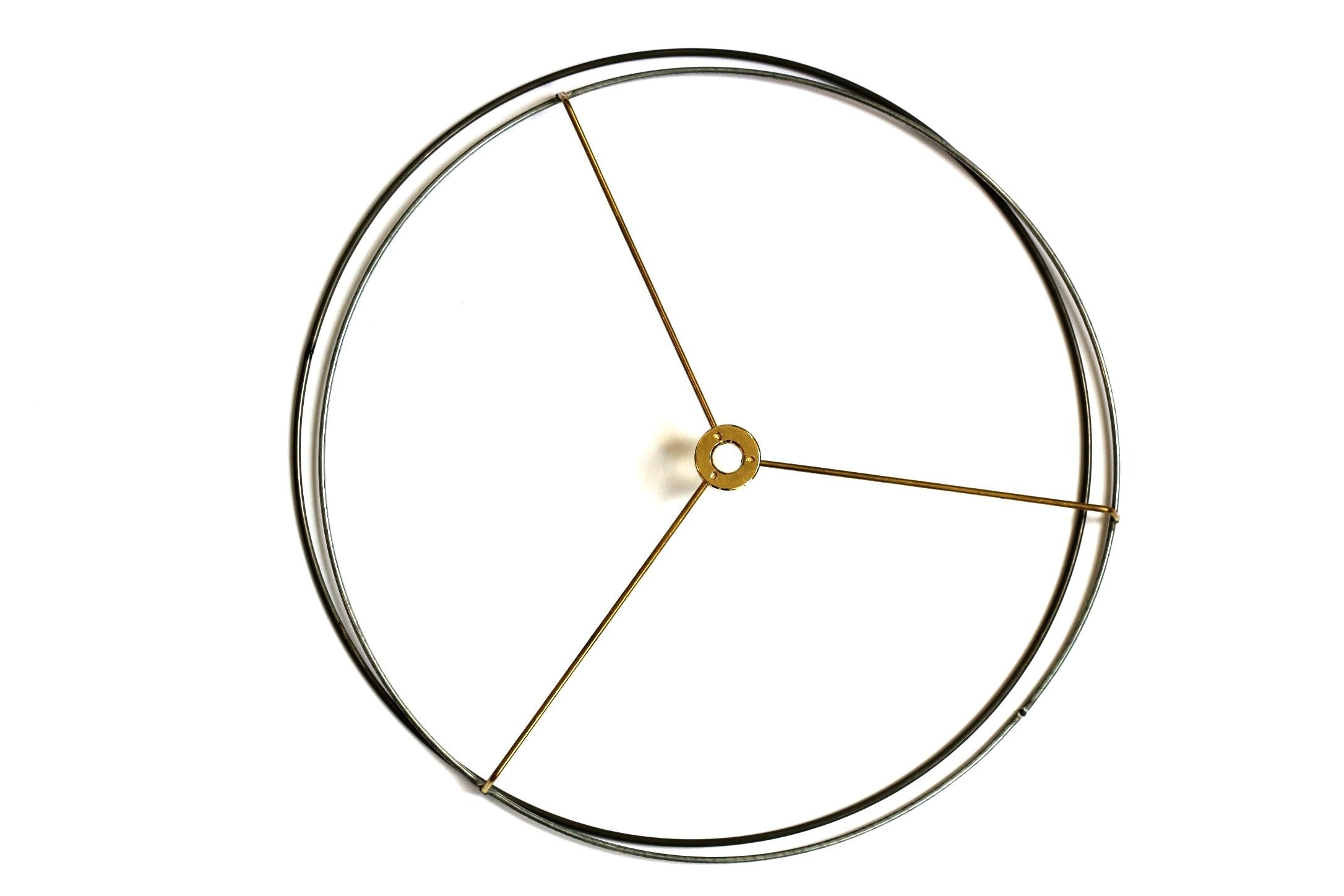 I Like That Lamp Wire Lamp Shade Rings With Us Style Spider Fitter (10Diameter), Includes 2 Galvanized Steel Silver Drum Rings,